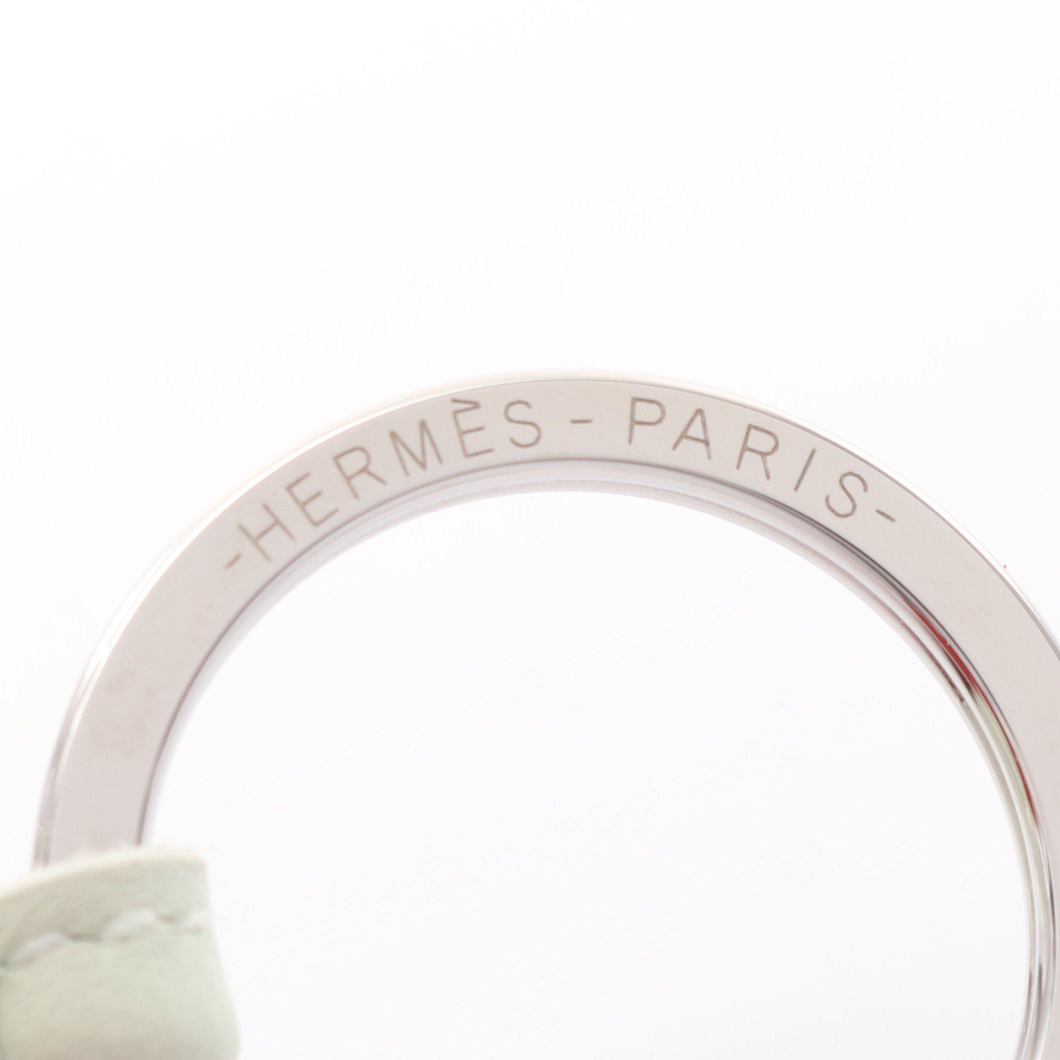 Hermes Hermes Carmen Unodos Vert Fizz Rose Texas Bag Charm Key Ring Aagneau Light Green Pink Red Silver Hardware Size ONE SIZE - 3 Thumbnail