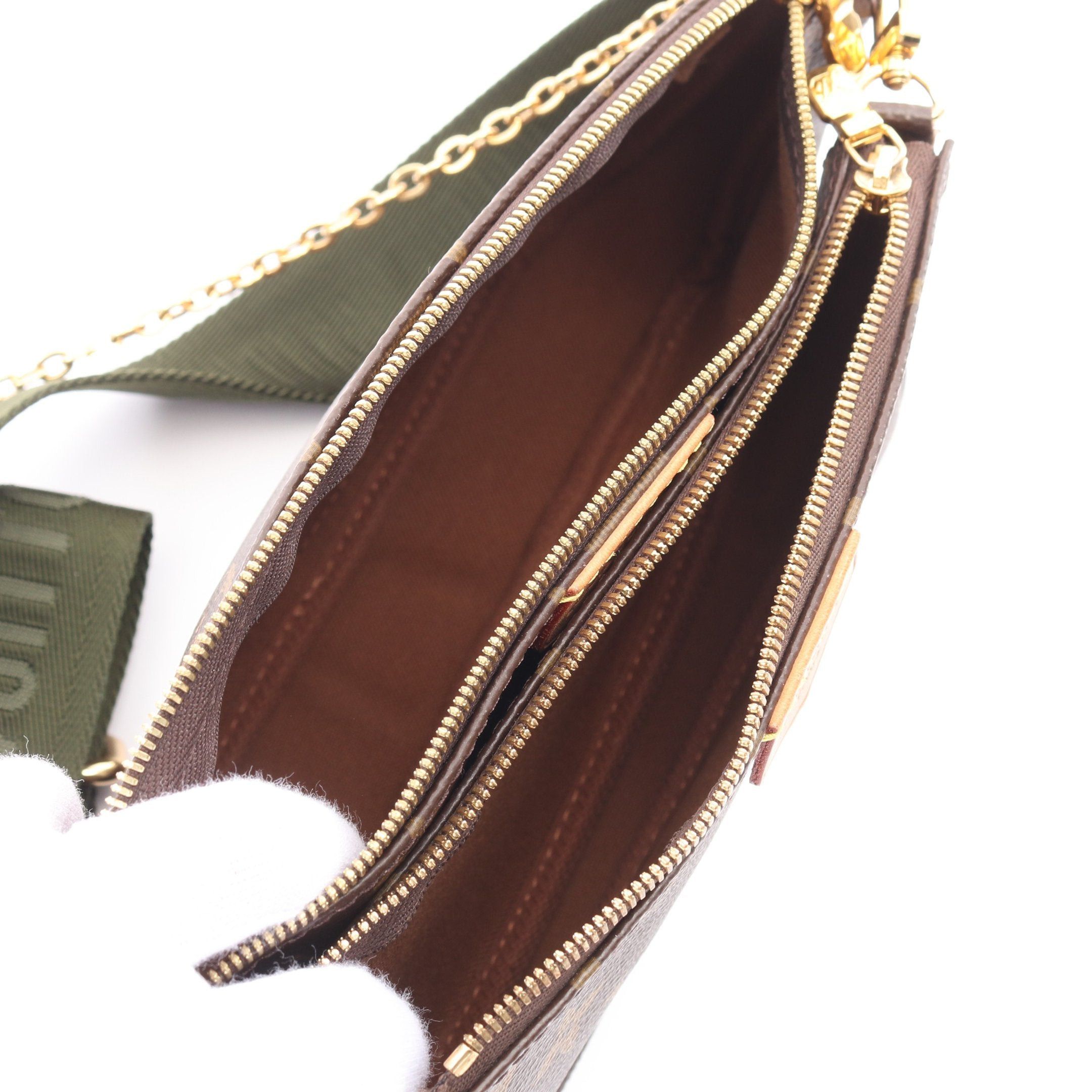 Louis Vuitton Louis Vuitton Multy Pochette Accessoires Monogram Khaki Shoulder Bag Brown Green Size ONE SIZE - 3 Thumbnail