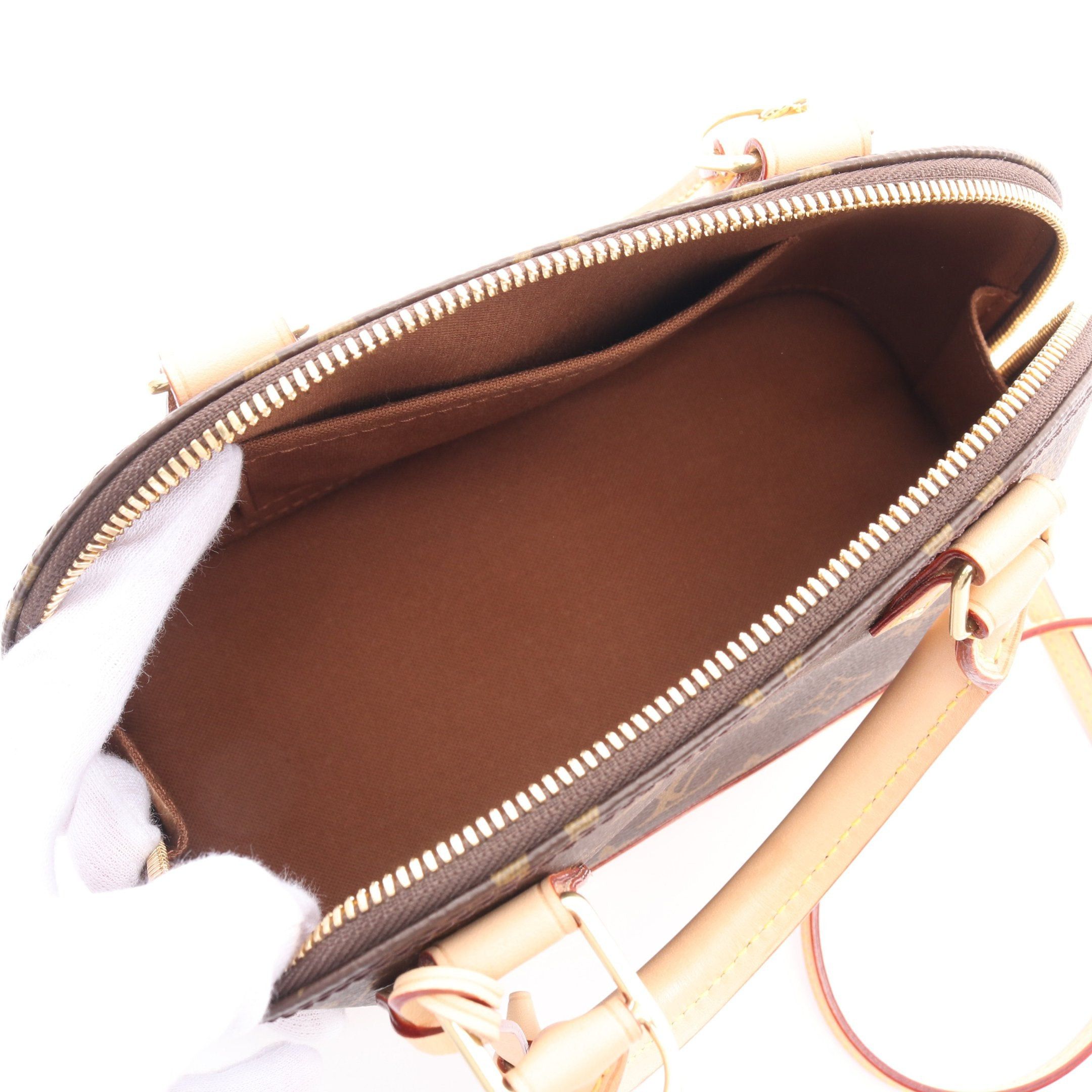 Louis Vuitton Louis Vuitton Alma Bb Monogram Handbag Leather Brown Size ONE SIZE - 3 Thumbnail