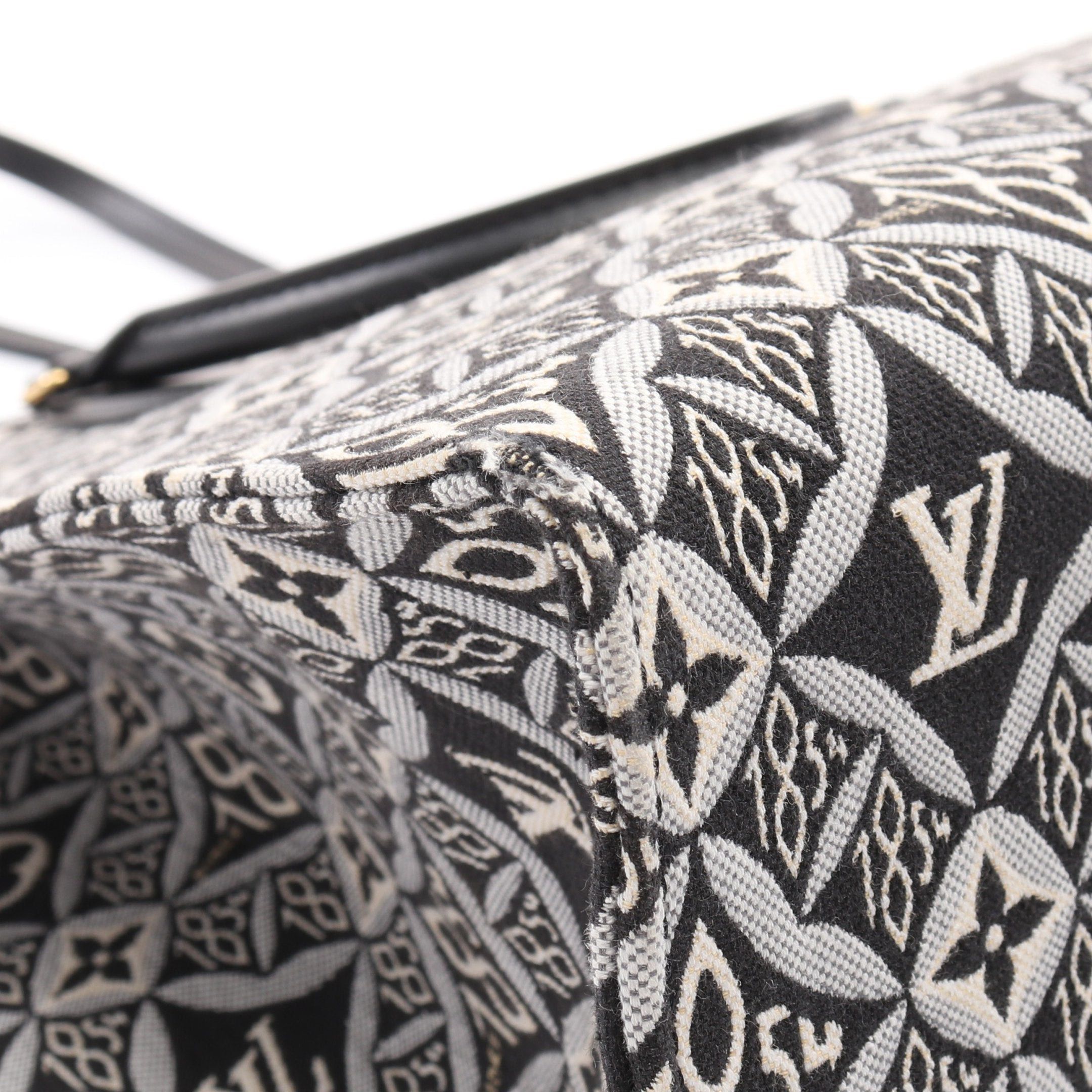 Louis Vuitton Louis Vuitton On-The-Go Gm Since 1854 Monogram Jacquard Shoulder Bag Tote Canvas Leather Gray Black Size ONE SIZE - 6 Thumbnail