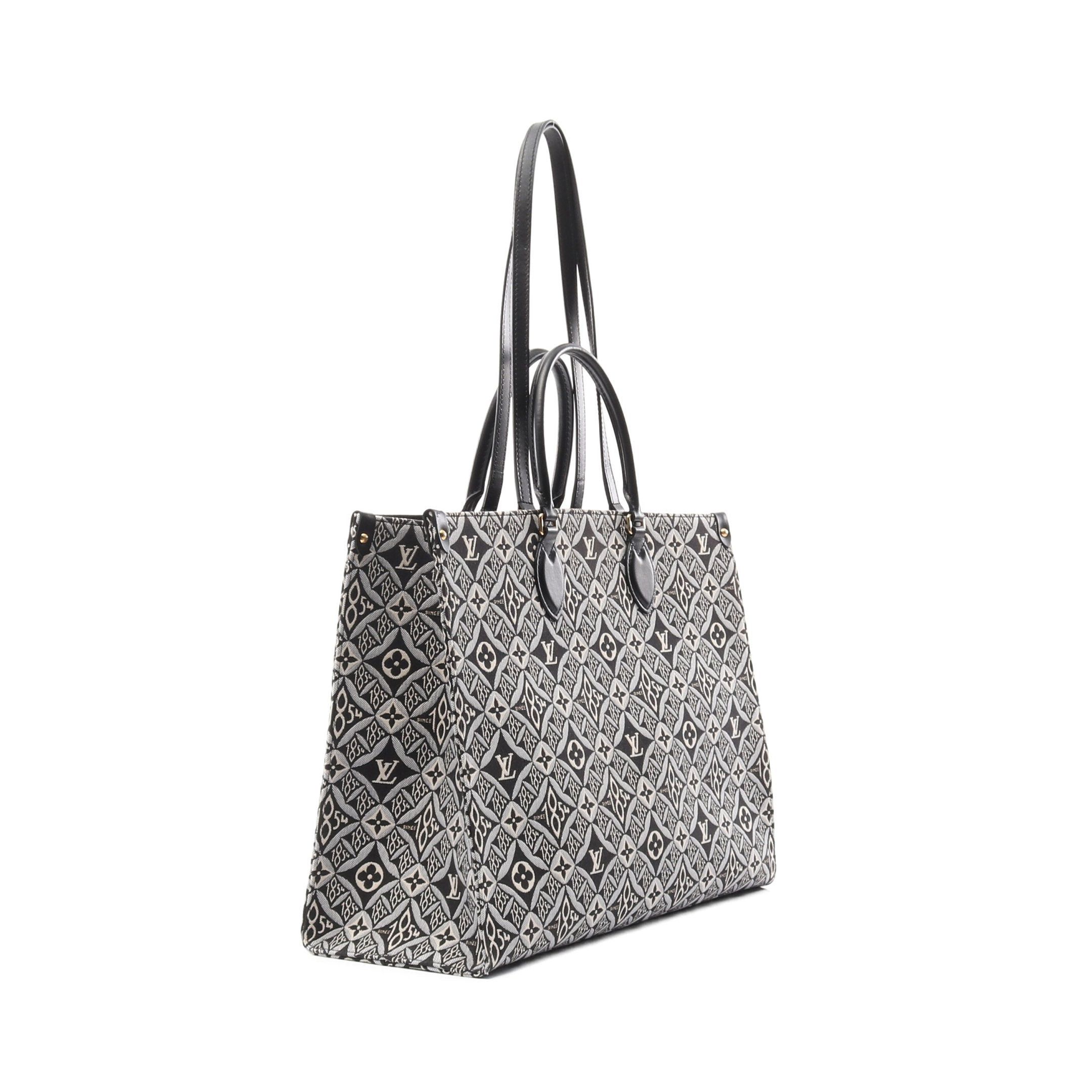 Louis Vuitton Louis Vuitton On-The-Go Gm Since 1854 Monogram Jacquard Shoulder Bag Tote Canvas Leather Gray Black Size ONE SIZE - 2 Thumbnail
