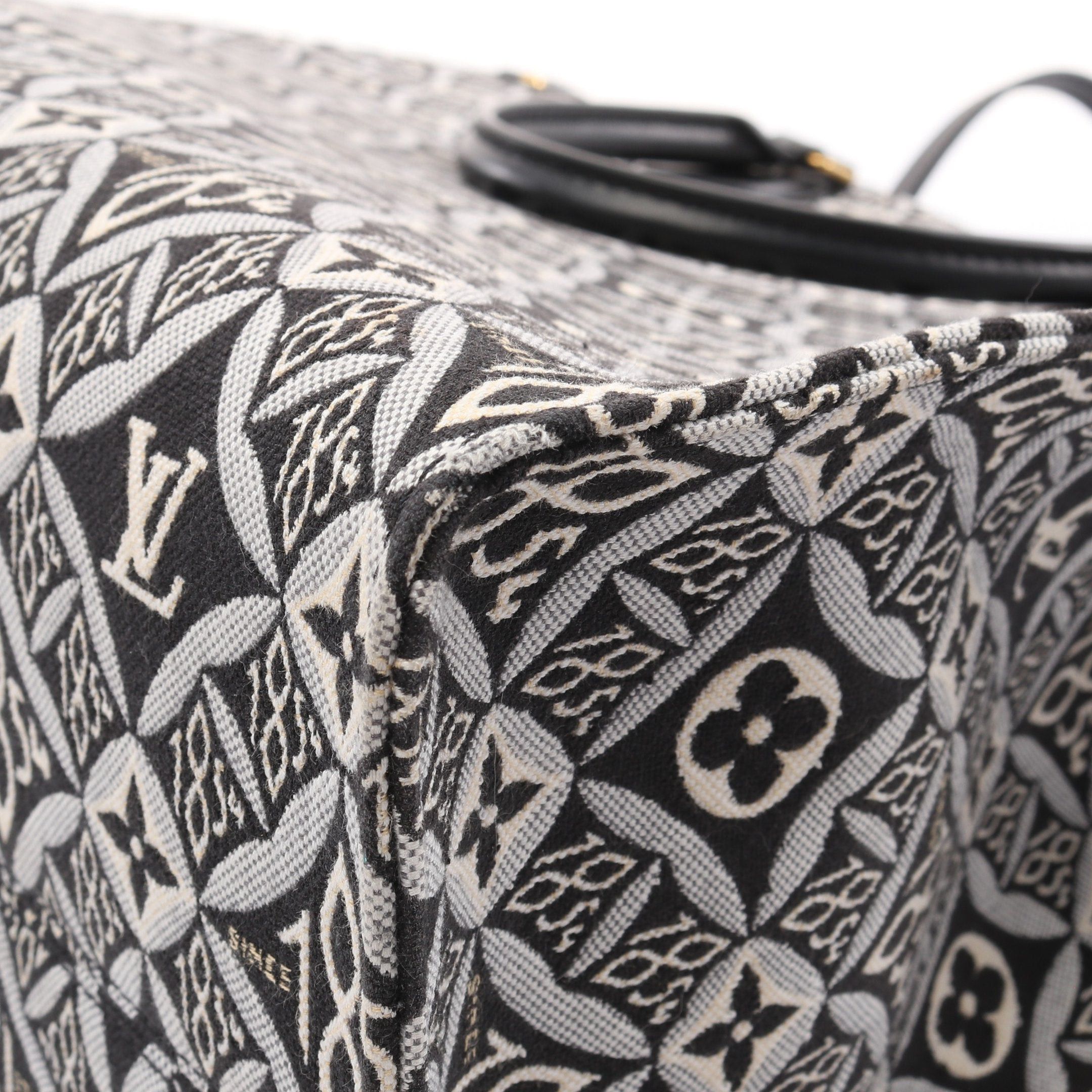 Louis Vuitton Louis Vuitton On-The-Go Gm Since 1854 Monogram Jacquard Shoulder Bag Tote Canvas Leather Gray Black Size ONE SIZE - 7 Thumbnail