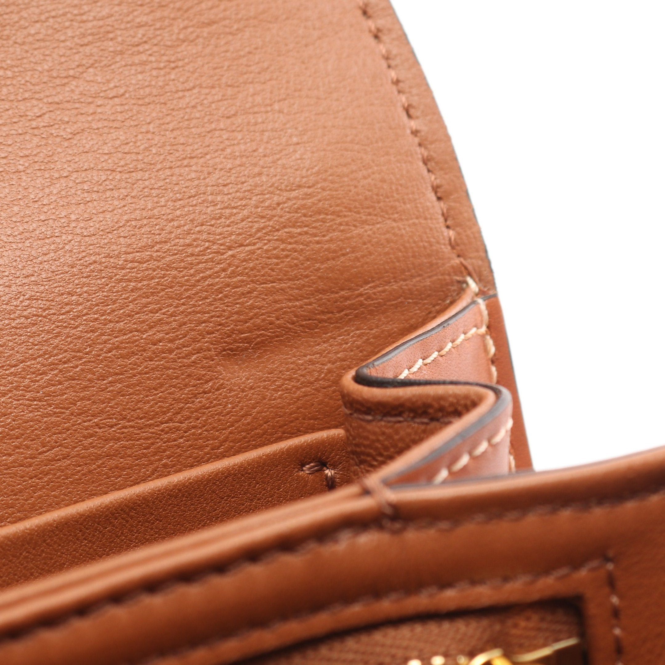 Celine Celine Classic Triomphe Shoulder Bag Denim Leather Indigo Blue Brown Size ONE SIZE - 5 Thumbnail