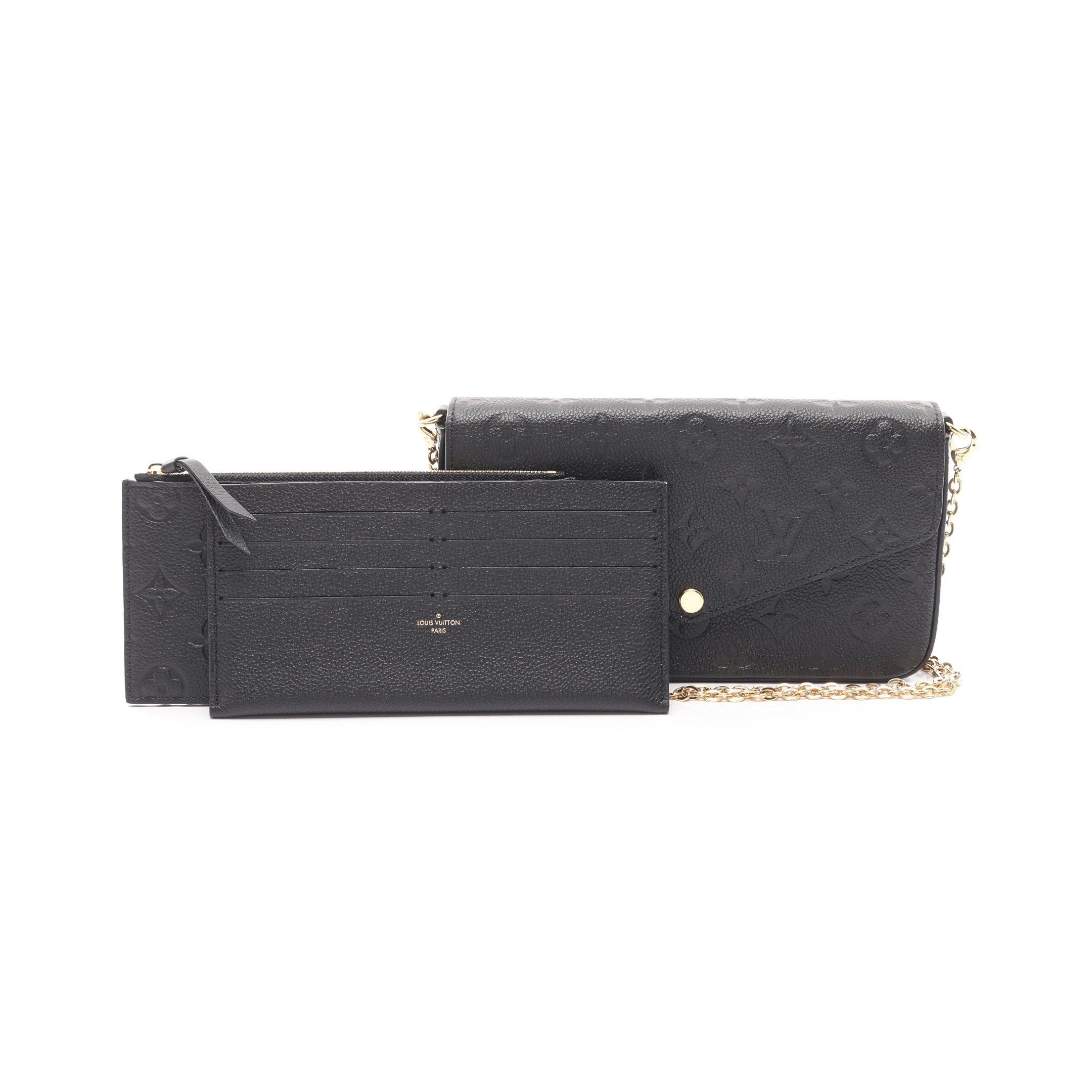 Louis Vuitton Louis Vuitton Pochette Felicie Monogram Empreinte Noir Chain Wallet Leather Black Size ONE SIZE - 5 Thumbnail