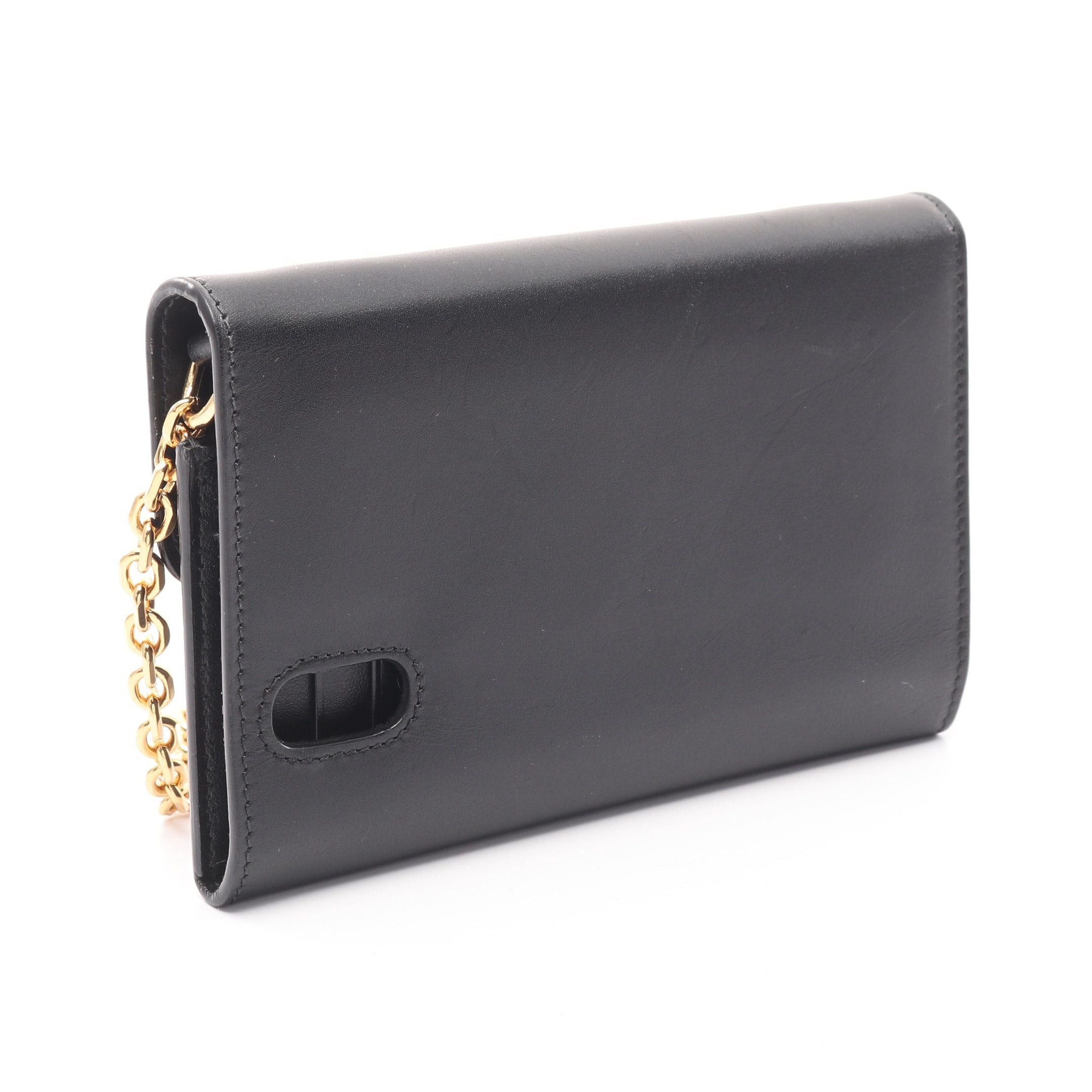 Celine Celine C See Phone Case Chain Shoulder Bag Wallet Leather Black Size ONE SIZE - 2 Thumbnail