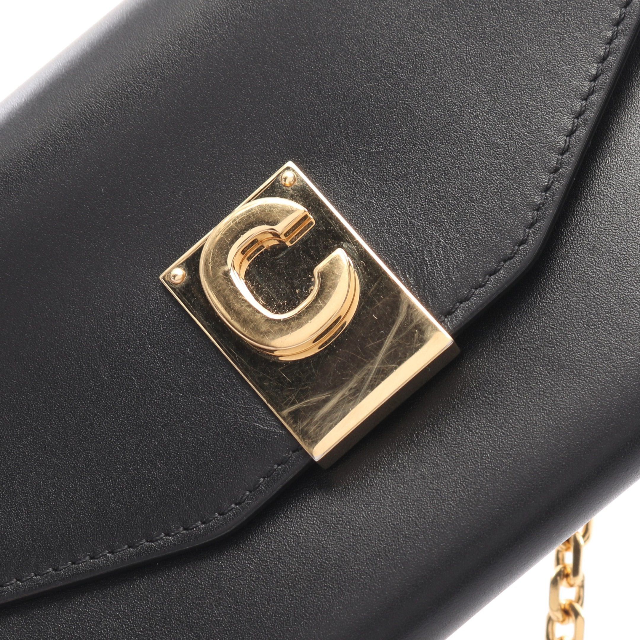 Celine Celine C See Phone Case Chain Shoulder Bag Wallet Leather Black Size ONE SIZE - 6 Thumbnail