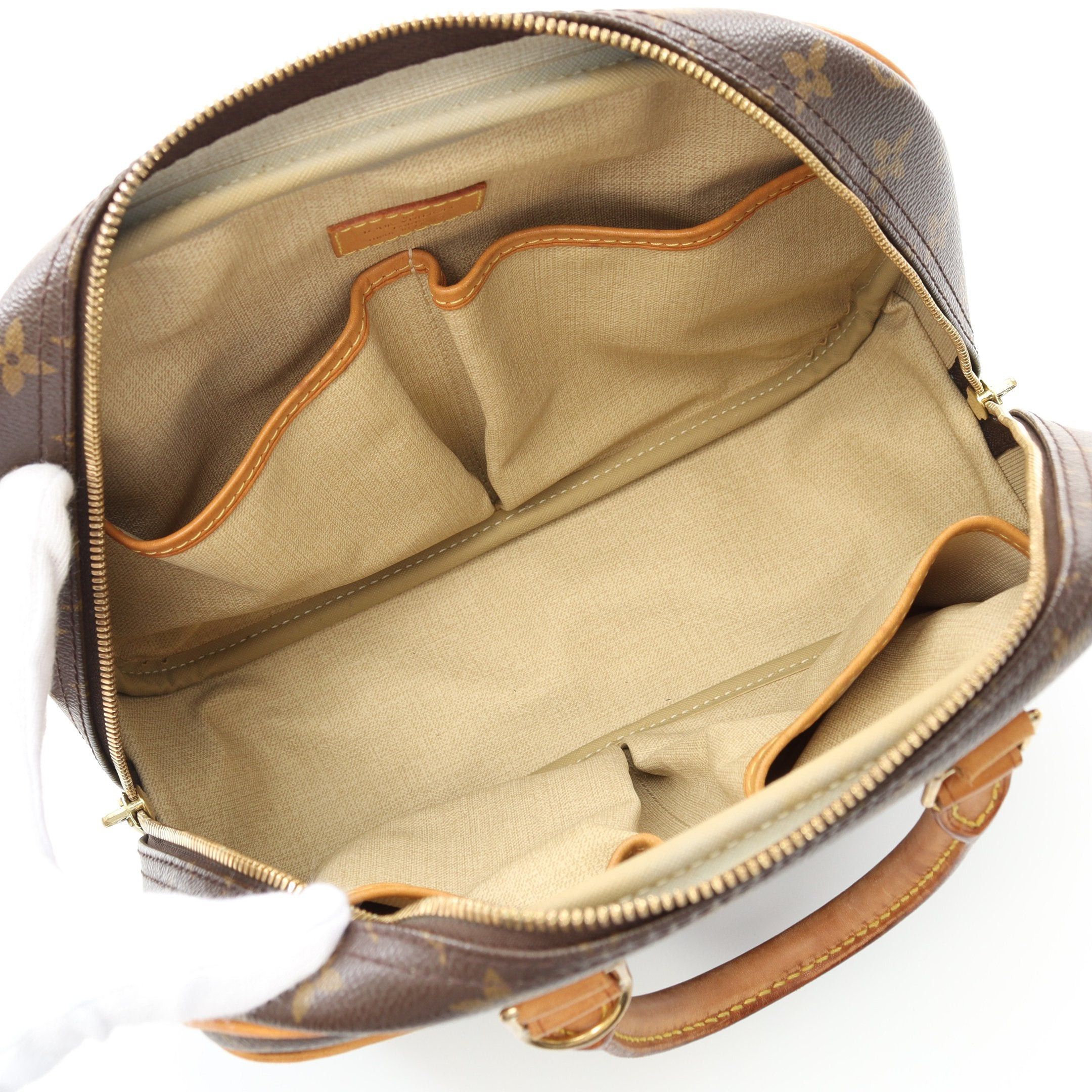 Louis Vuitton Louis Vuitton Trouville Monogram Handbag Leather Brown Size ONE SIZE - 3 Thumbnail