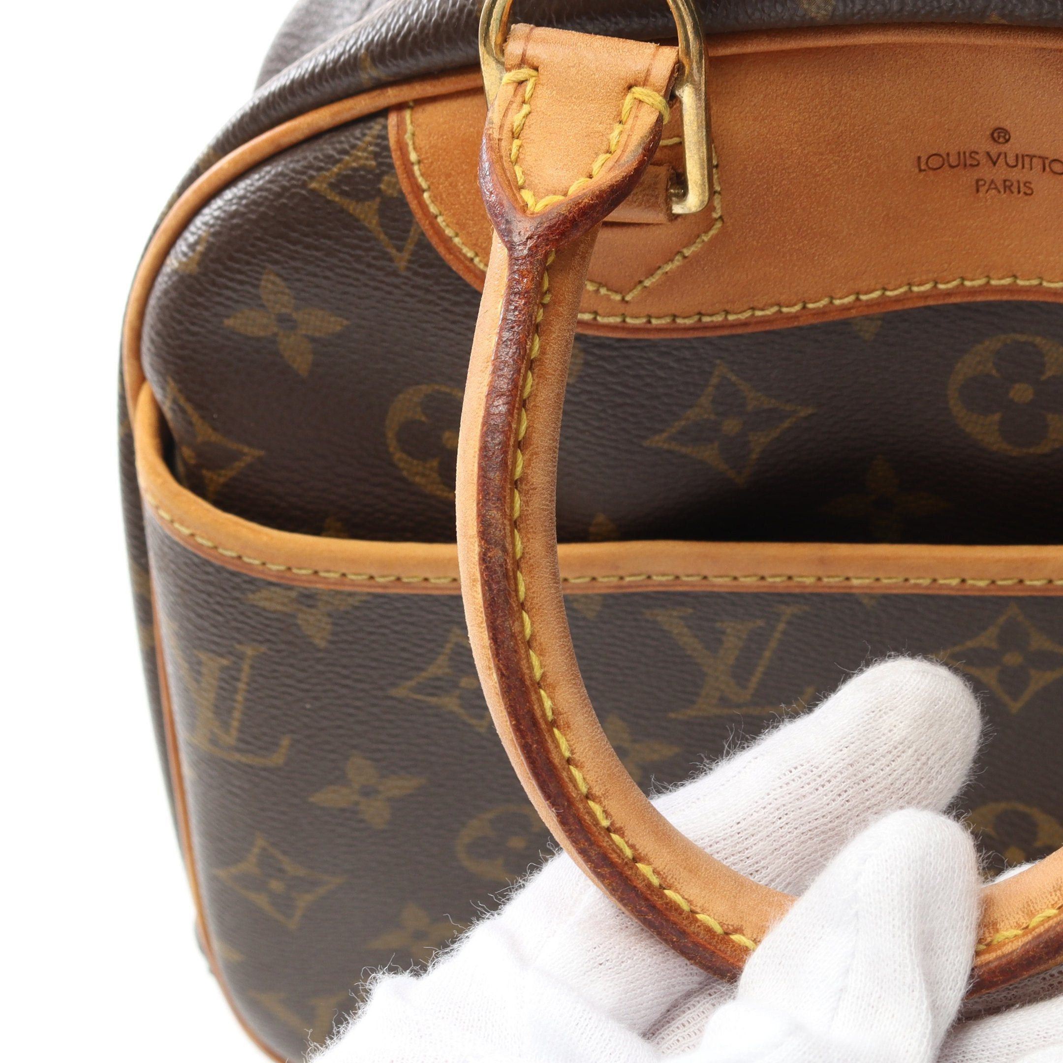 Louis Vuitton Louis Vuitton Trouville Monogram Handbag Leather Brown Size ONE SIZE - 11 Thumbnail