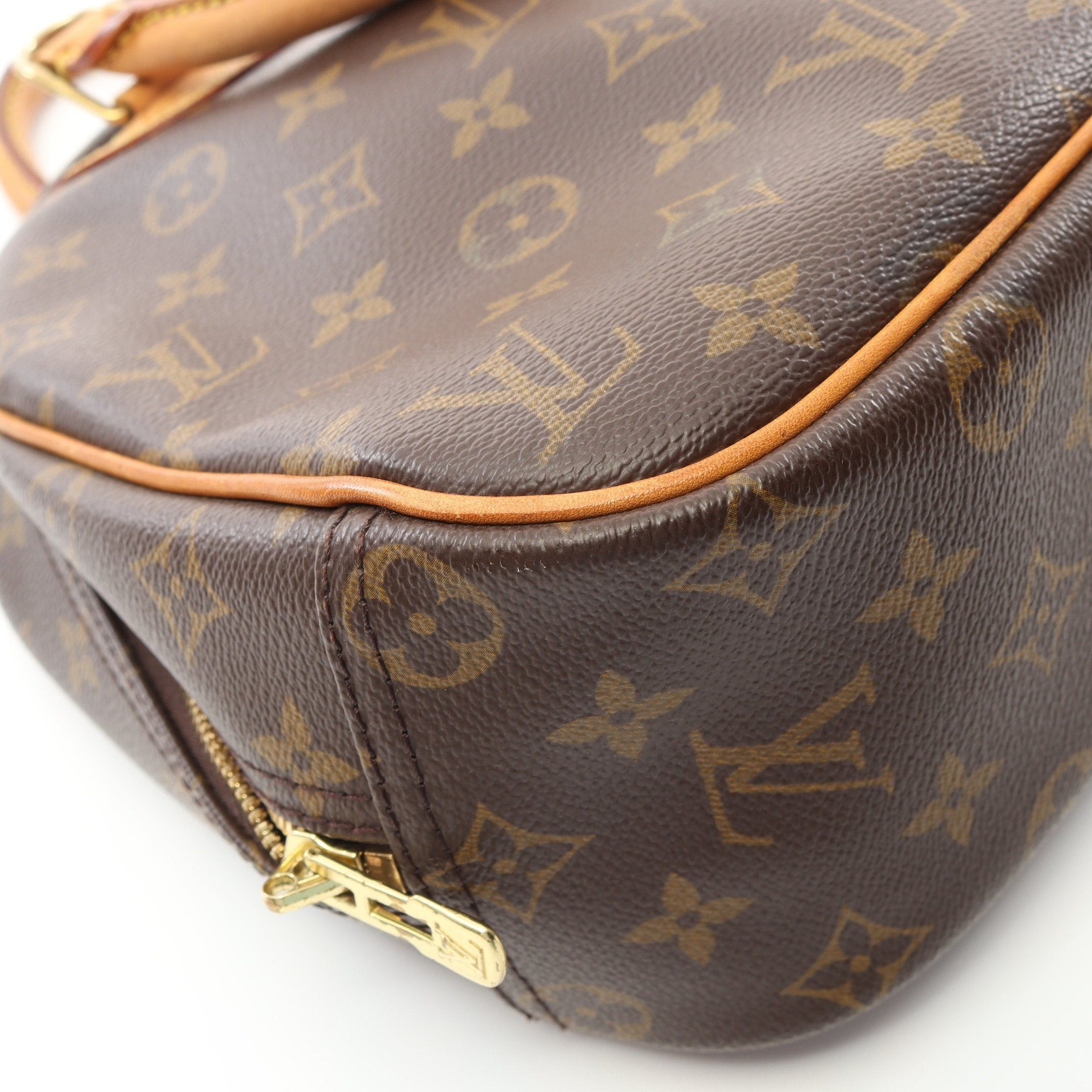 Louis Vuitton Louis Vuitton Trouville Monogram Handbag Leather Brown Size ONE SIZE - 10 Thumbnail