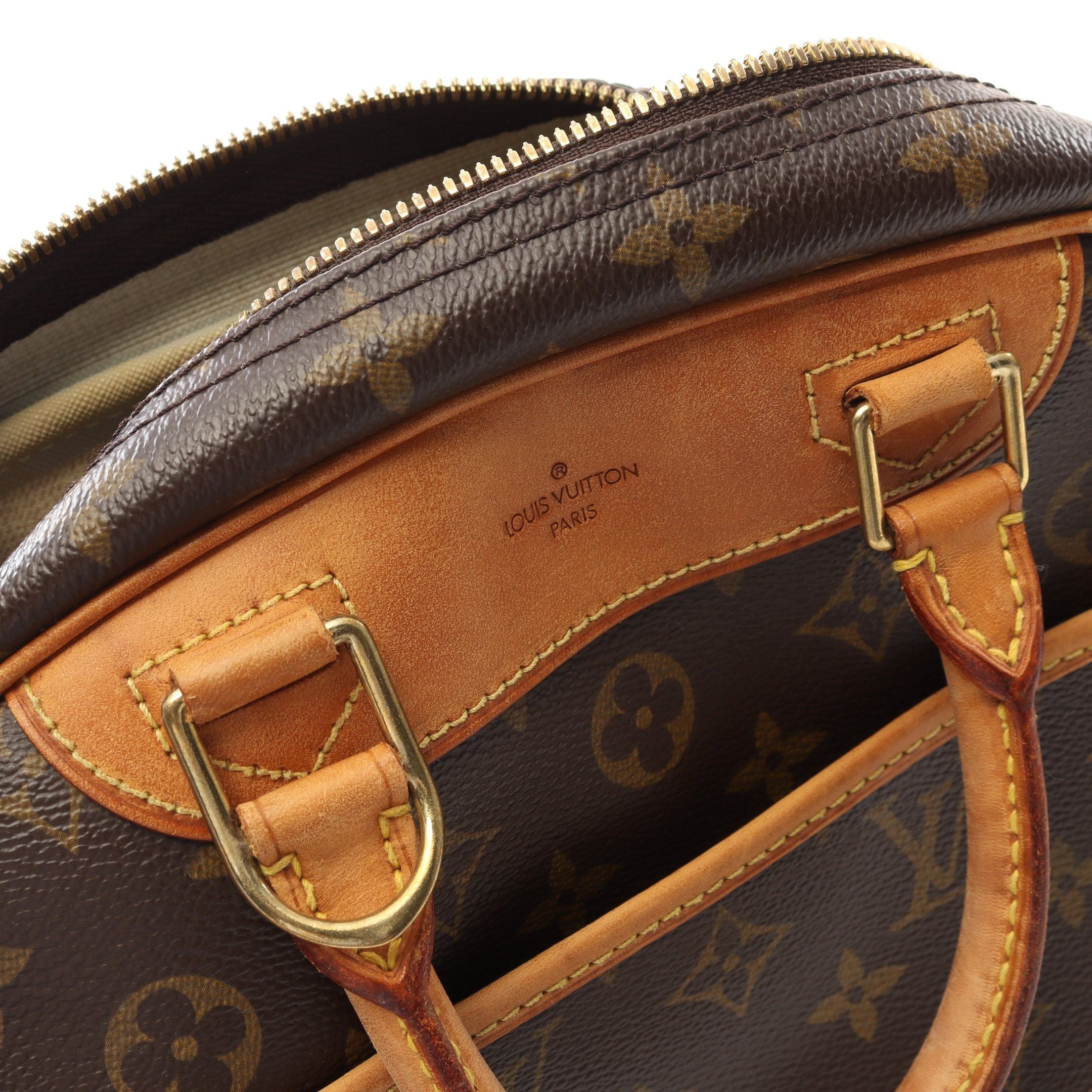 Louis Vuitton Louis Vuitton Trouville Monogram Handbag Leather Brown Size ONE SIZE - 13 Thumbnail