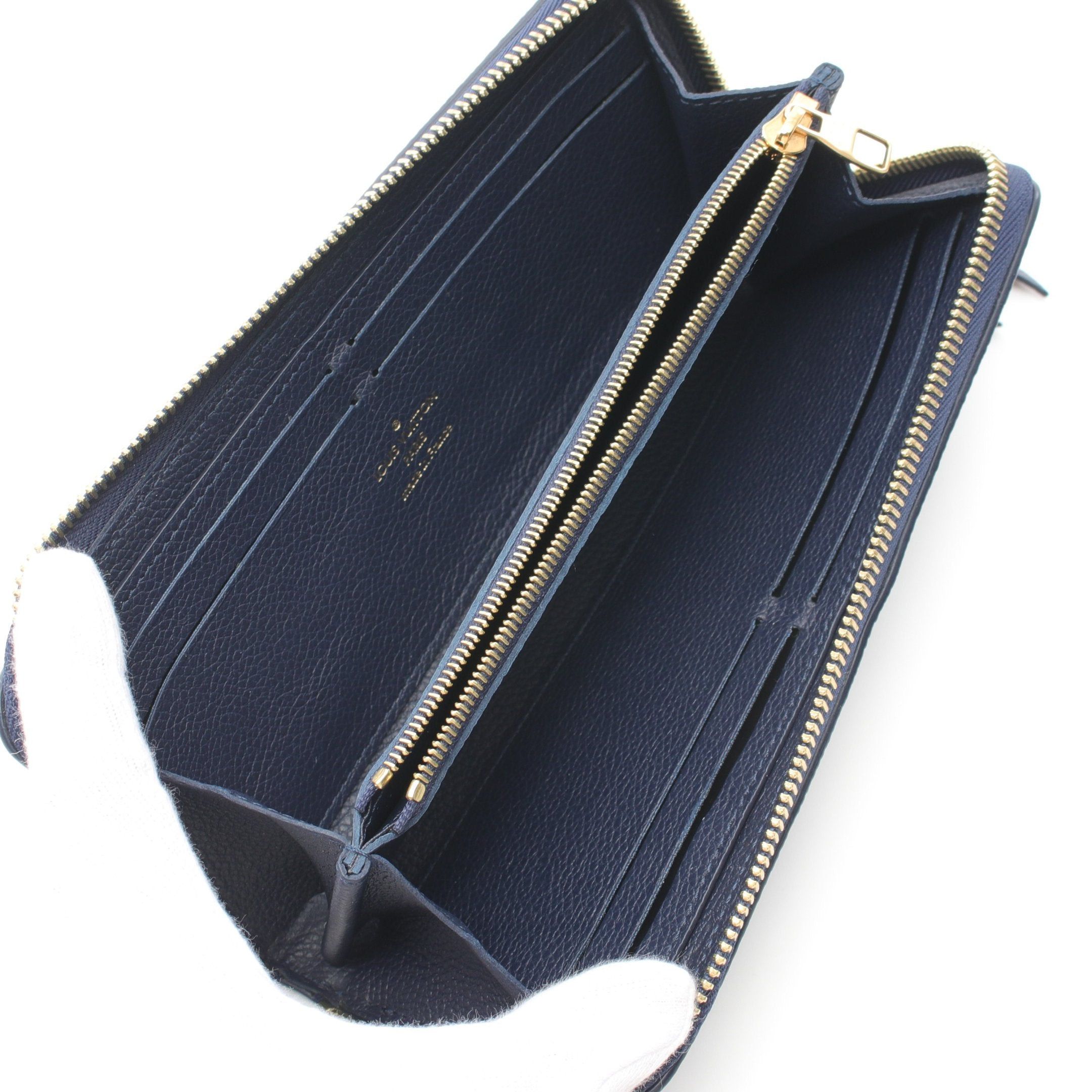 Louis Vuitton Louis Vuitton Portefeuil Clemence Monogram Empreinte Round Zipper Long Wallet Leather Dark Navy Ivory Size ONE SIZE - 3 Thumbnail