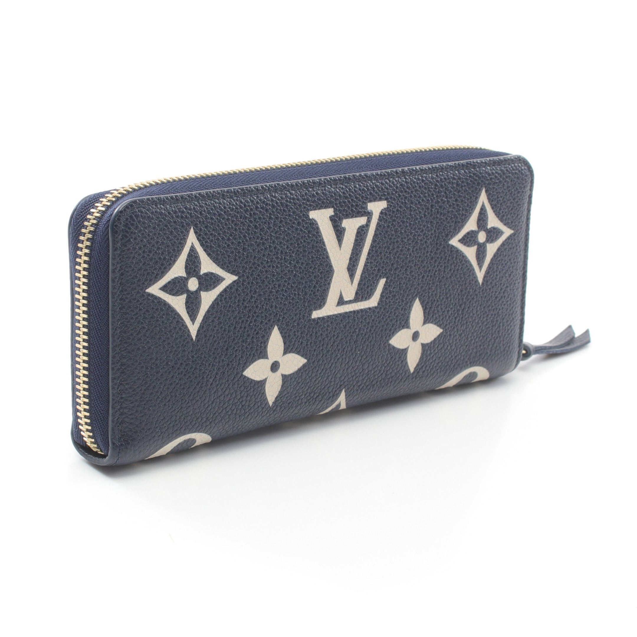 Louis Vuitton Louis Vuitton Portefeuil Clemence Monogram Empreinte Round Zipper Long Wallet Leather Dark Navy Ivory Size ONE SIZE - 2 Thumbnail