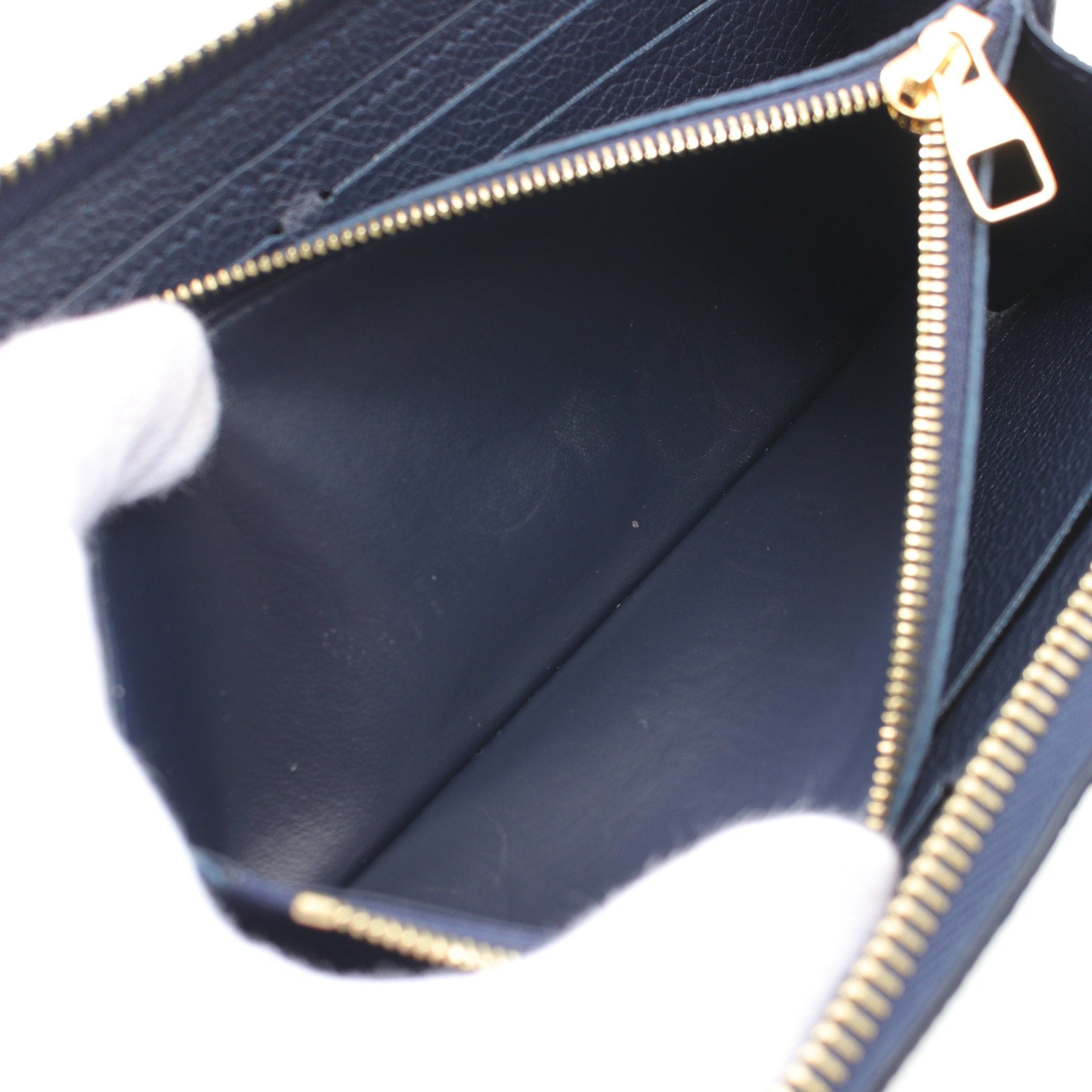 Louis Vuitton Louis Vuitton Portefeuil Clemence Monogram Empreinte Round Zipper Long Wallet Leather Dark Navy Ivory Size ONE SIZE - 8 Thumbnail