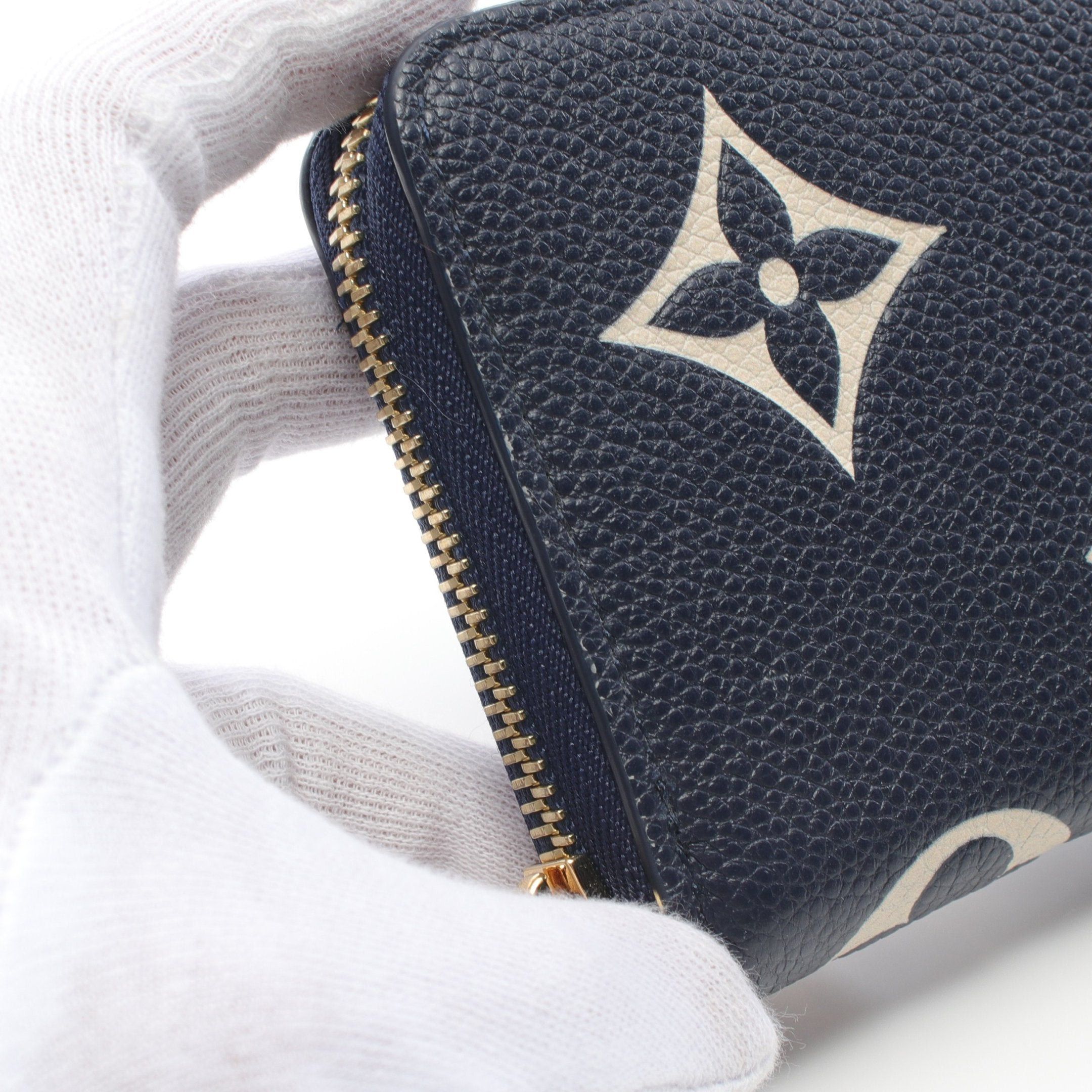 Louis Vuitton Louis Vuitton Portefeuil Clemence Monogram Empreinte Round Zipper Long Wallet Leather Dark Navy Ivory Size ONE SIZE - 4 Thumbnail