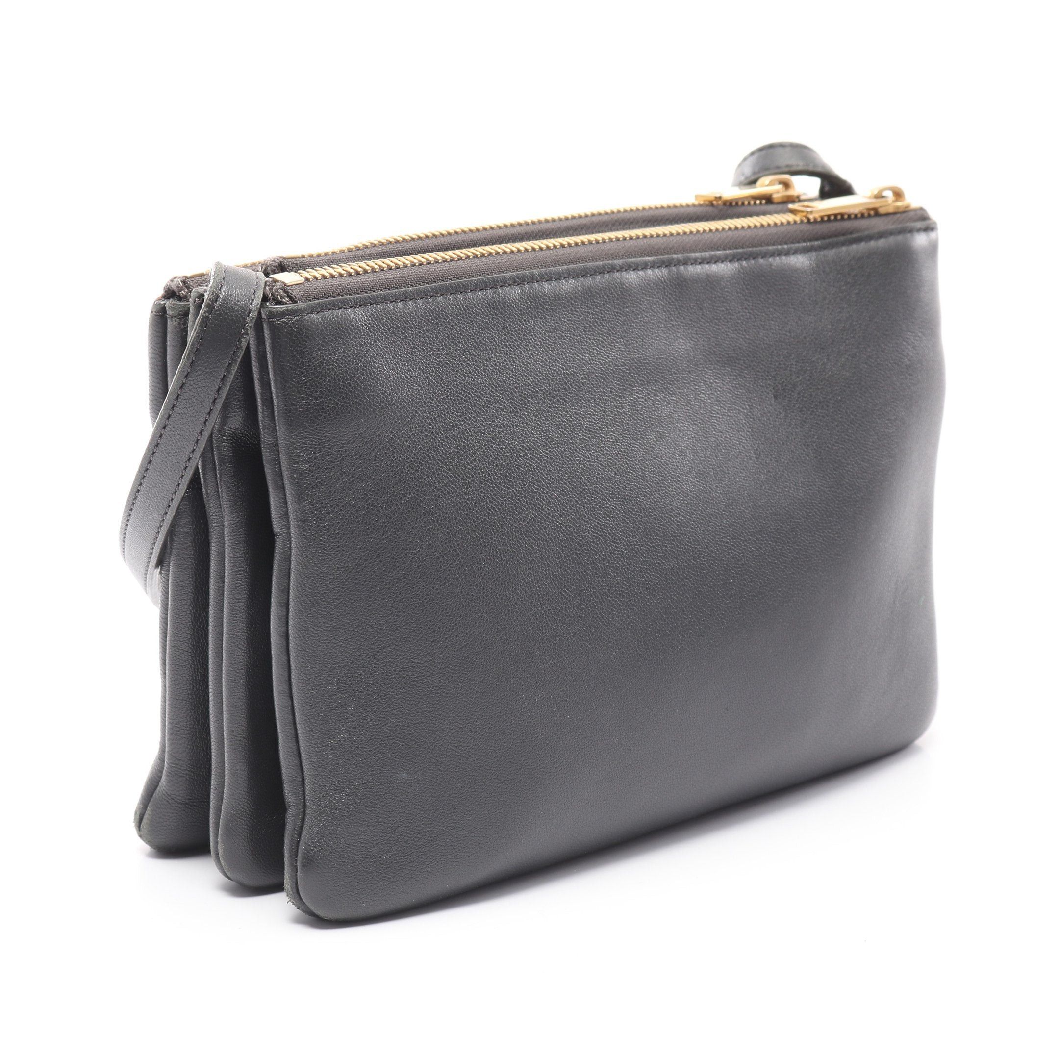 Celine Celine Trio Small Shoulder Bag Leather Dark Gray Size ONE SIZE - 2 Thumbnail