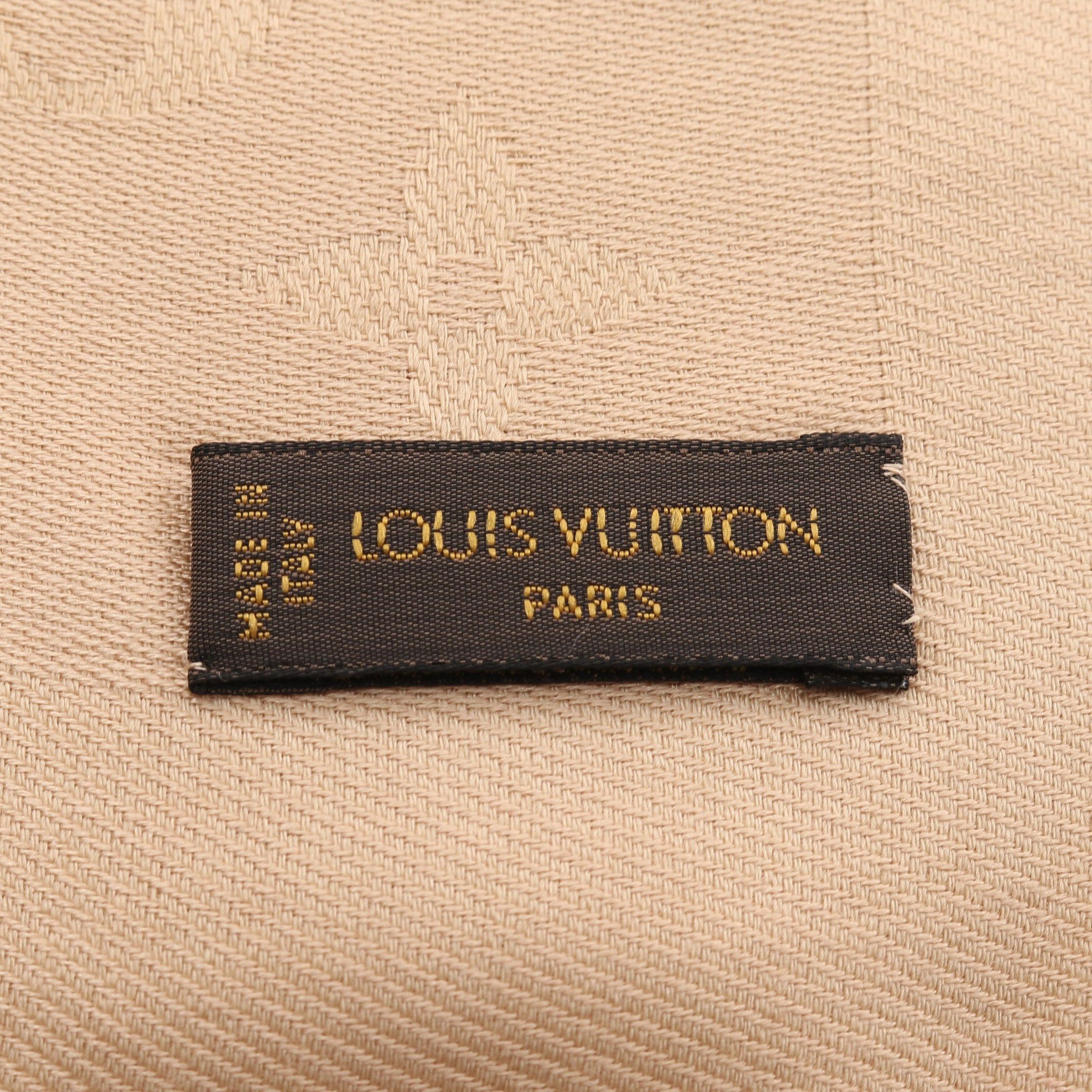Louis Vuitton Louis Vuitton Shawl Monogram Scarf Silk Wool Beige Size ONE SIZE - 2 Thumbnail