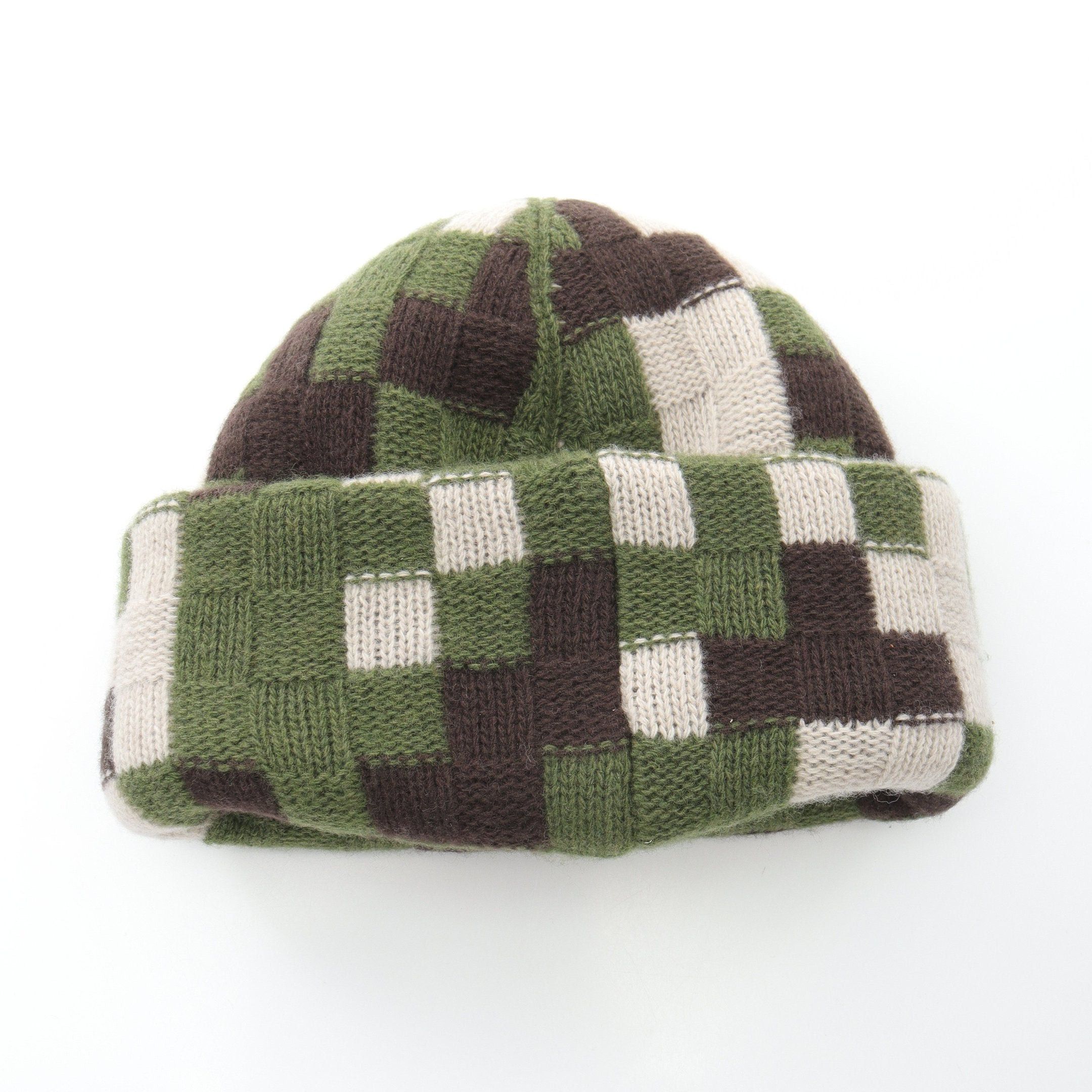 Louis Vuitton Louis Vuitton Damouflage Beanie Wool Green Brown Ivory Size ONE SIZE - 2 Thumbnail