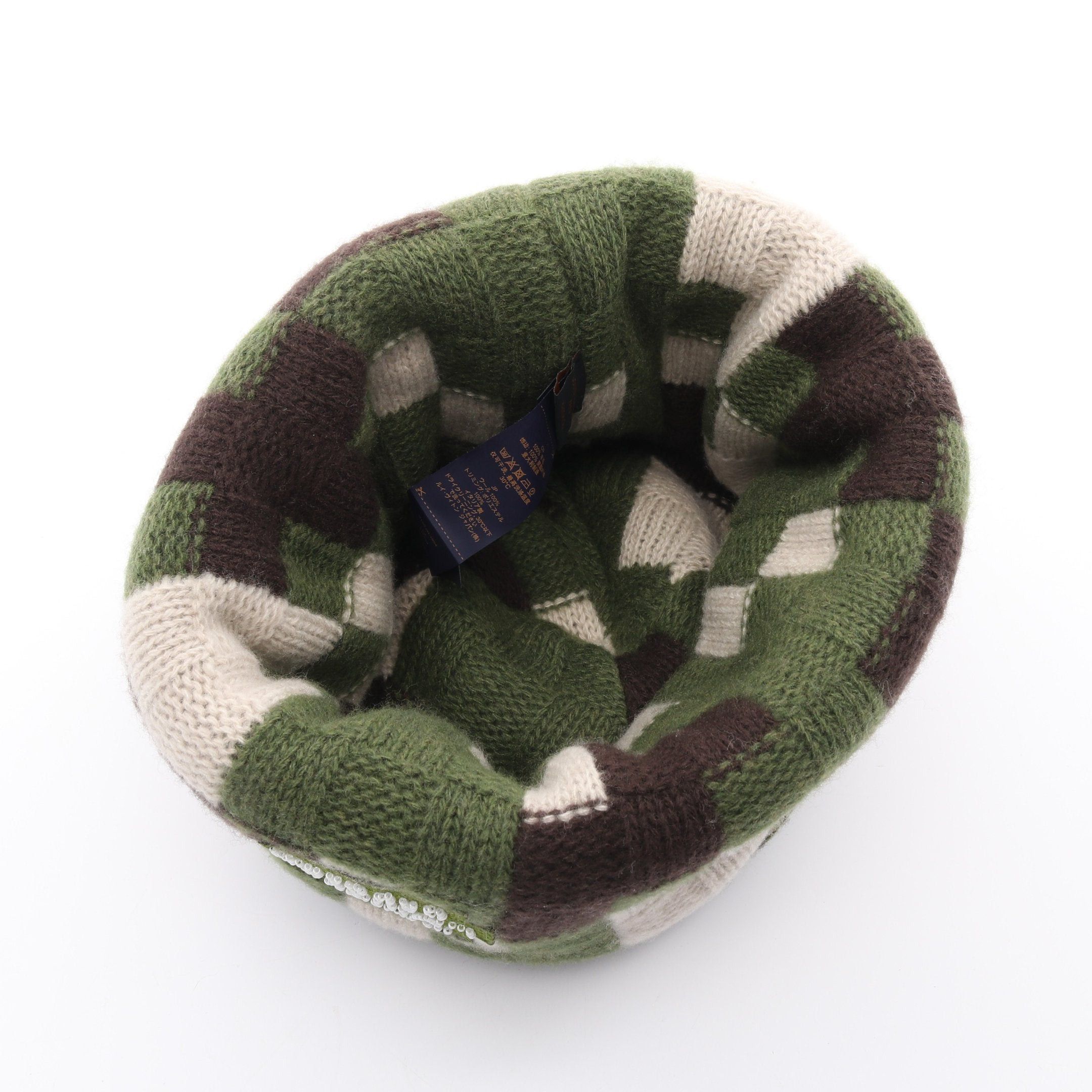Louis Vuitton Louis Vuitton Damouflage Beanie Wool Green Brown Ivory Size ONE SIZE - 3 Thumbnail