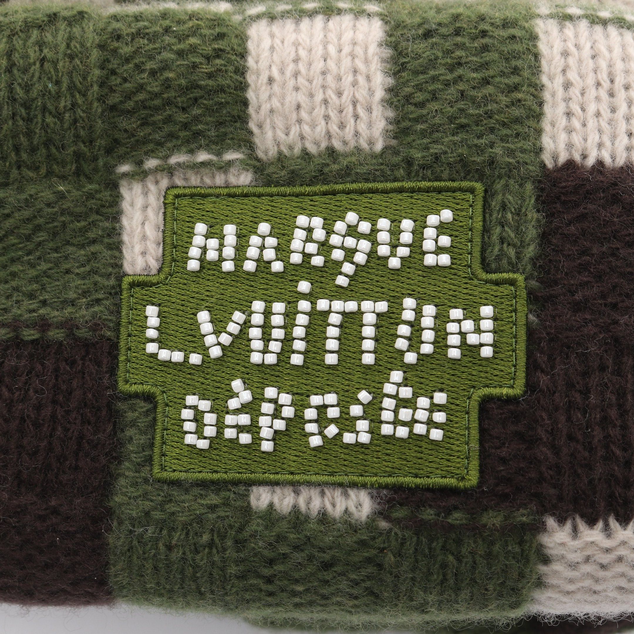 Louis Vuitton Louis Vuitton Damouflage Beanie Wool Green Brown Ivory Size ONE SIZE - 6 Thumbnail