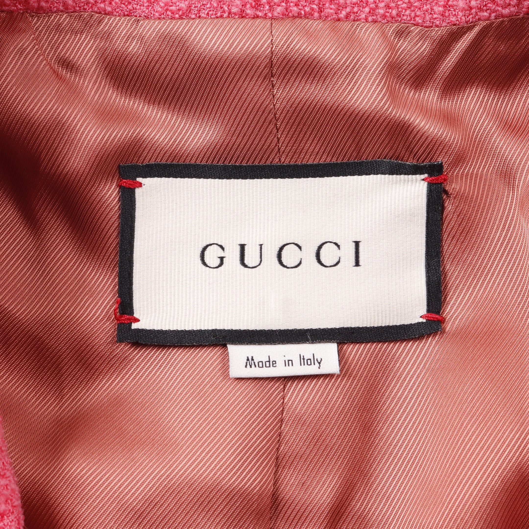 Gucci Gucci Tweed Jacket Wool Nylon Pink Size ONE SIZE - 3 Thumbnail