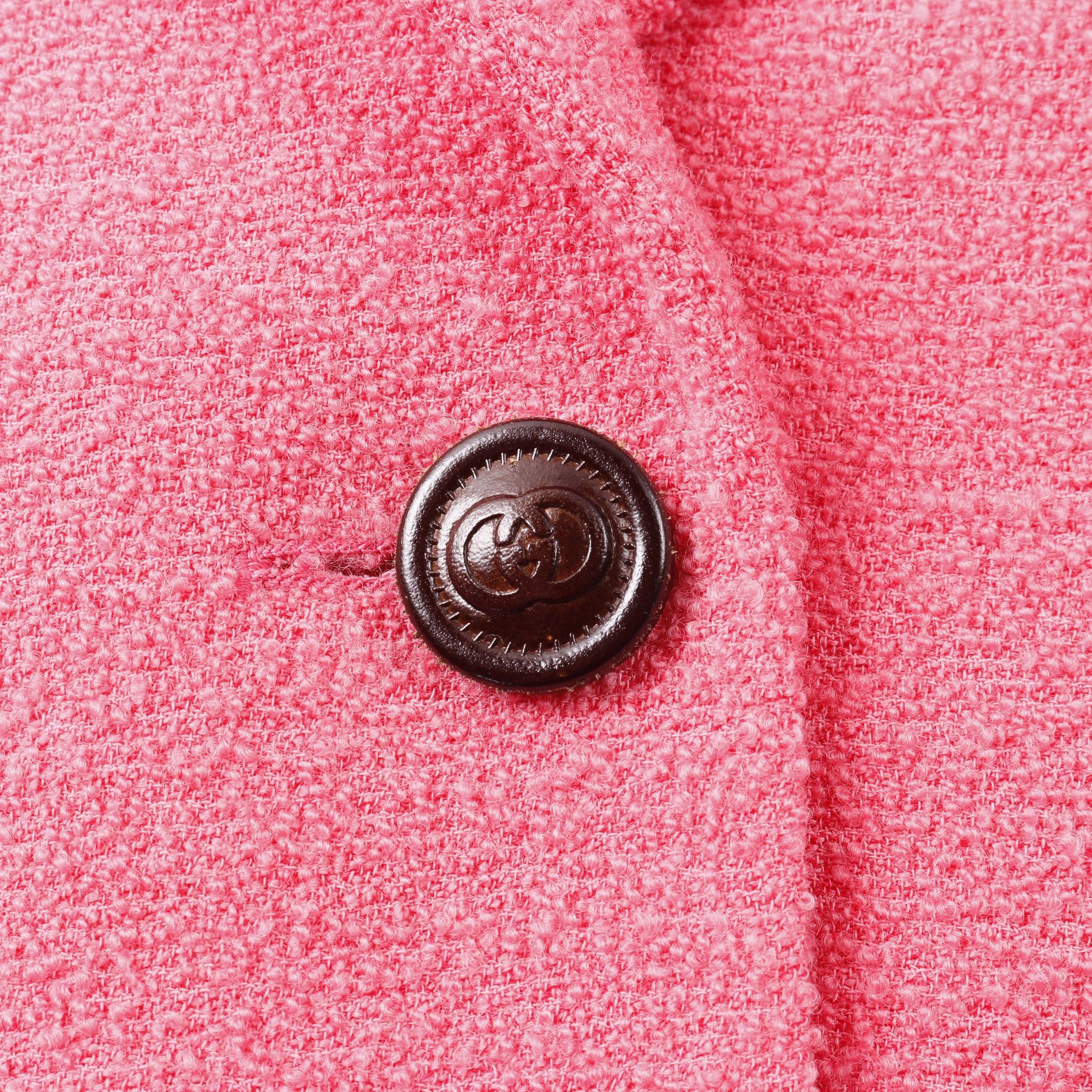Gucci Gucci Tweed Jacket Wool Nylon Pink Size ONE SIZE - 8 Thumbnail