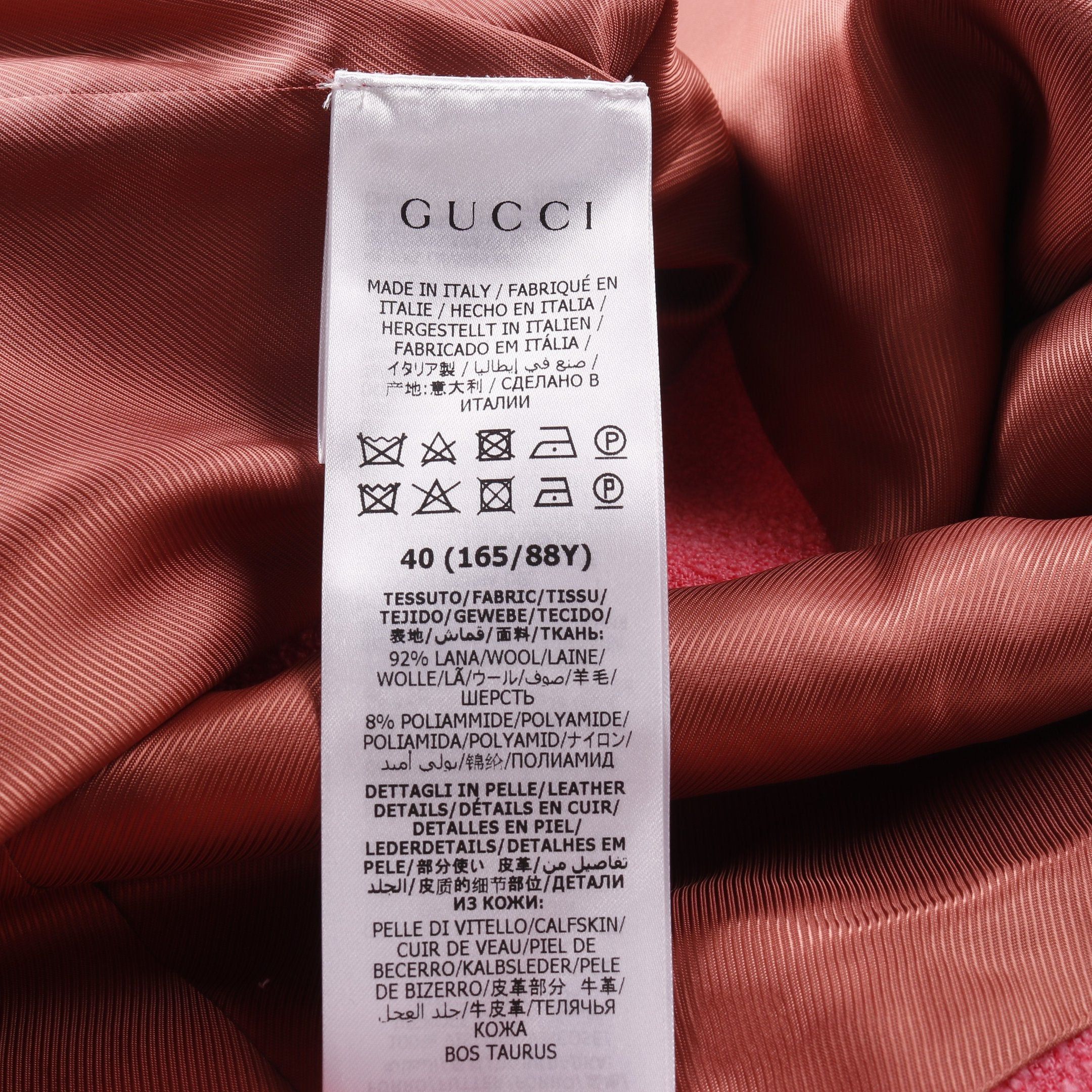 Gucci Gucci Tweed Jacket Wool Nylon Pink Size ONE SIZE - 5 Thumbnail