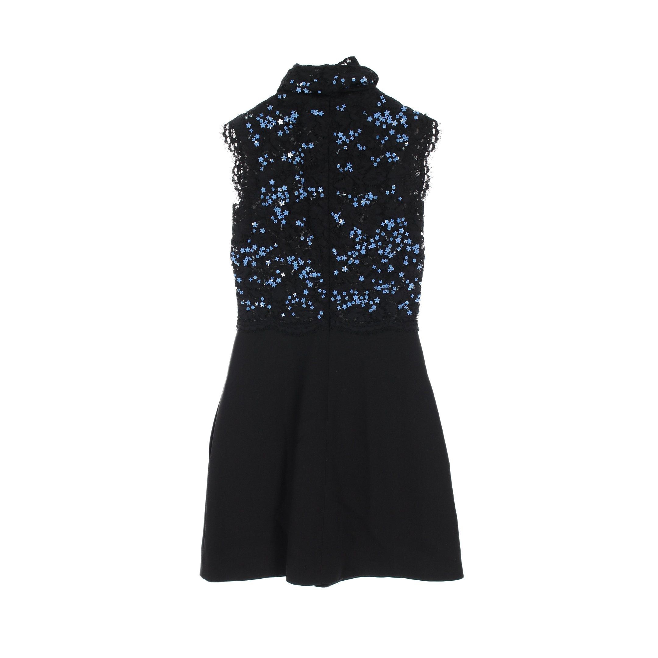 Valentino One Piece No Sleeve Cotton Black Blue Bijou