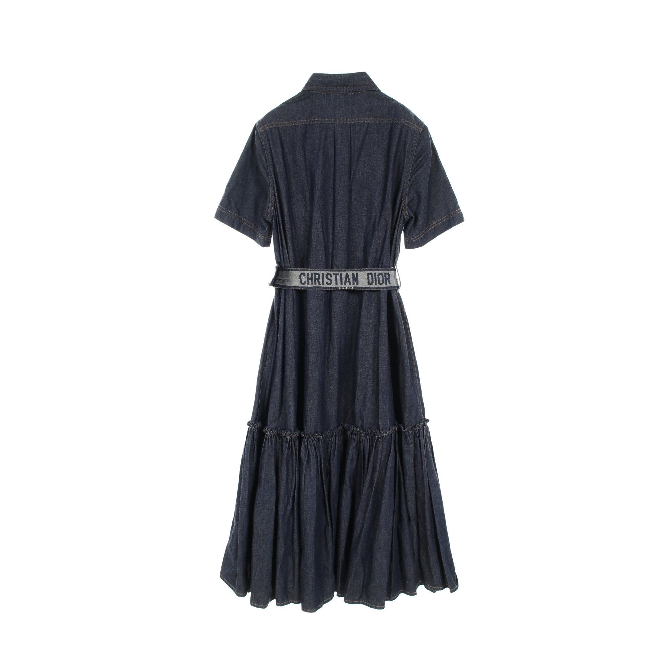 Dior Dior Shirt Dress Cotton Denim Indigo Blue Size ONE SIZE - 2 Thumbnail