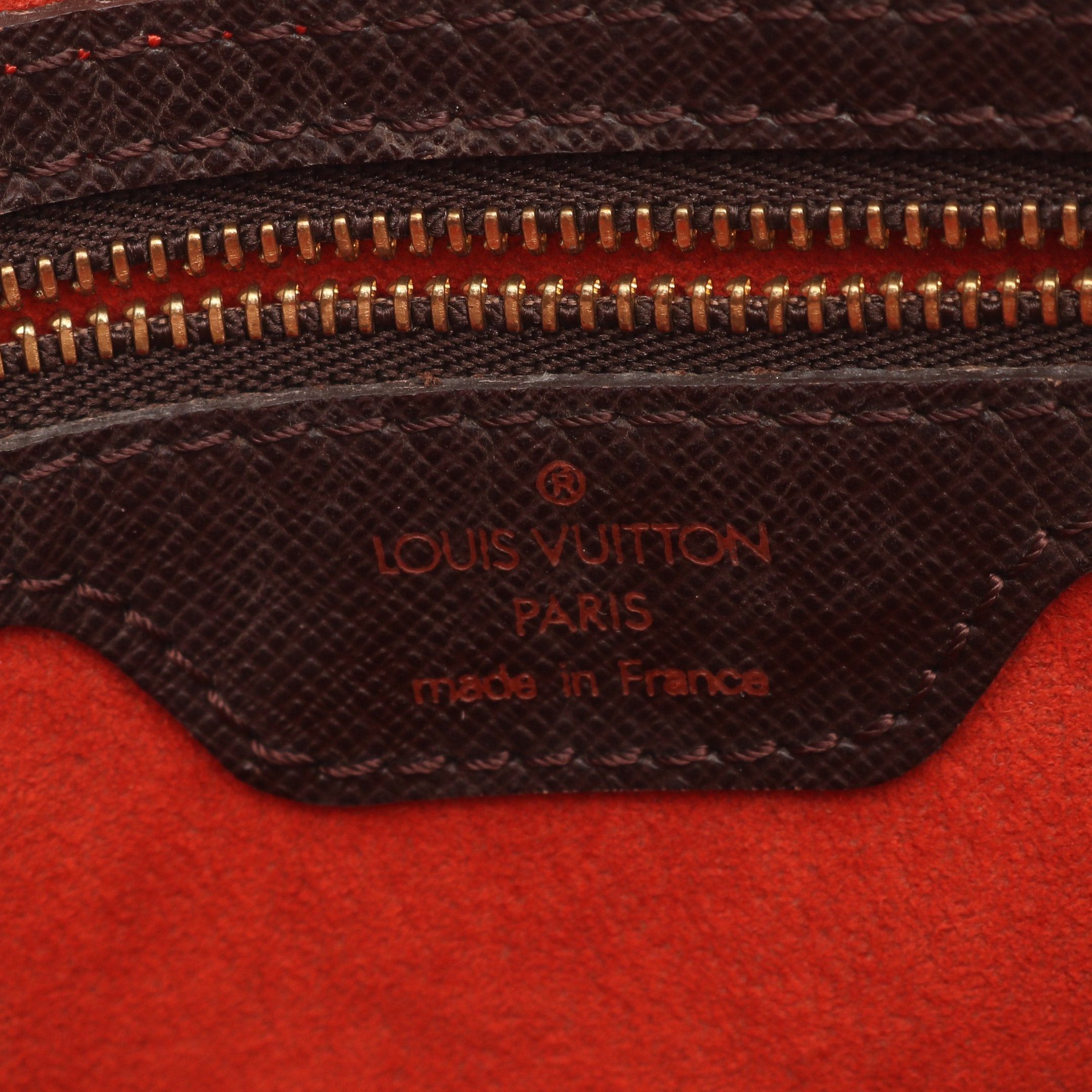 Louis Vuitton Louis Vuitton Male Damier Ebene Shoulder Bag Tote Leather Brown Size ONE SIZE - 4 Thumbnail