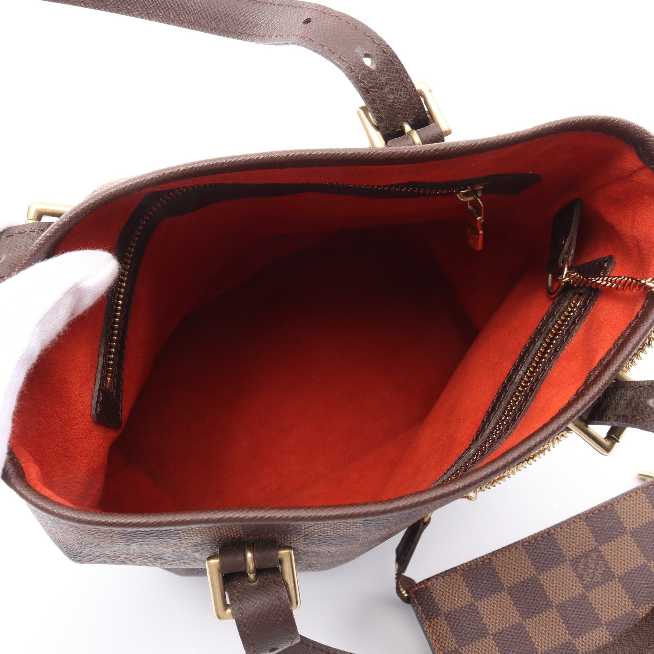Louis Vuitton Louis Vuitton Male Damier Ebene Shoulder Bag Tote Leather Brown Size ONE SIZE - 3 Thumbnail