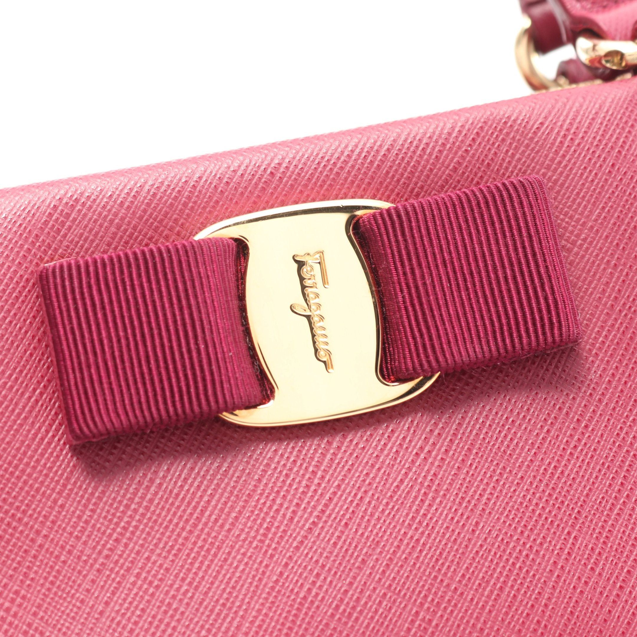 Salvatore Ferragamo Salvatore Ferragamo Vara Ribbon Handbag Leather Pink Purple Size ONE SIZE - 6 Thumbnail