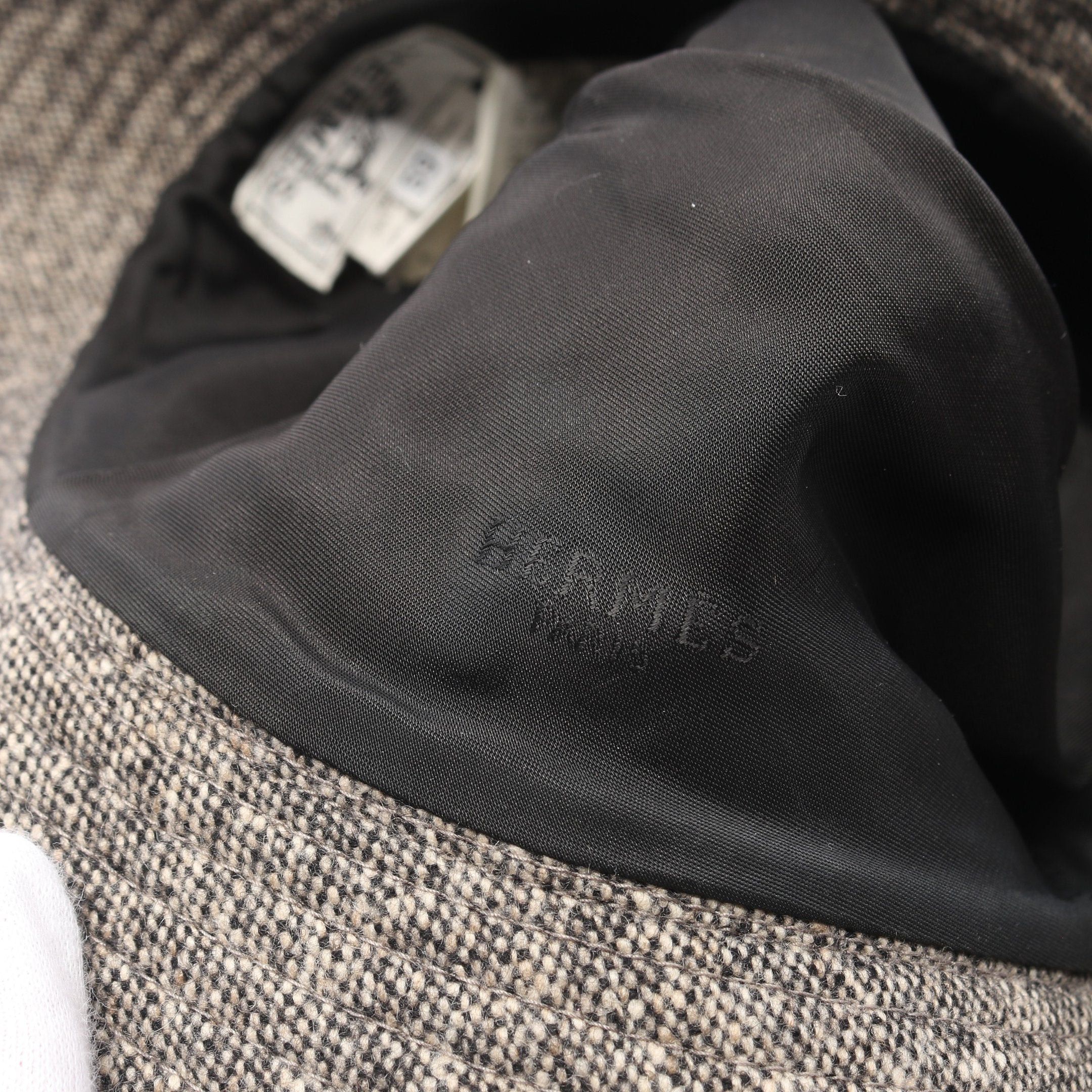 Hermes Hermes Bucket Hat Side Zip Cashmere Wool Angola Fiber Gray Size ONE SIZE - 7 Thumbnail