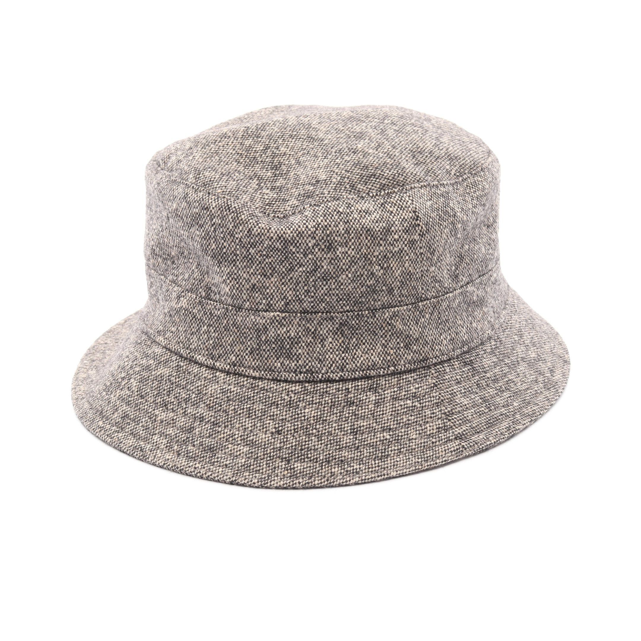 Hermes Hermes Bucket Hat Side Zip Cashmere Wool Angola Fiber Gray