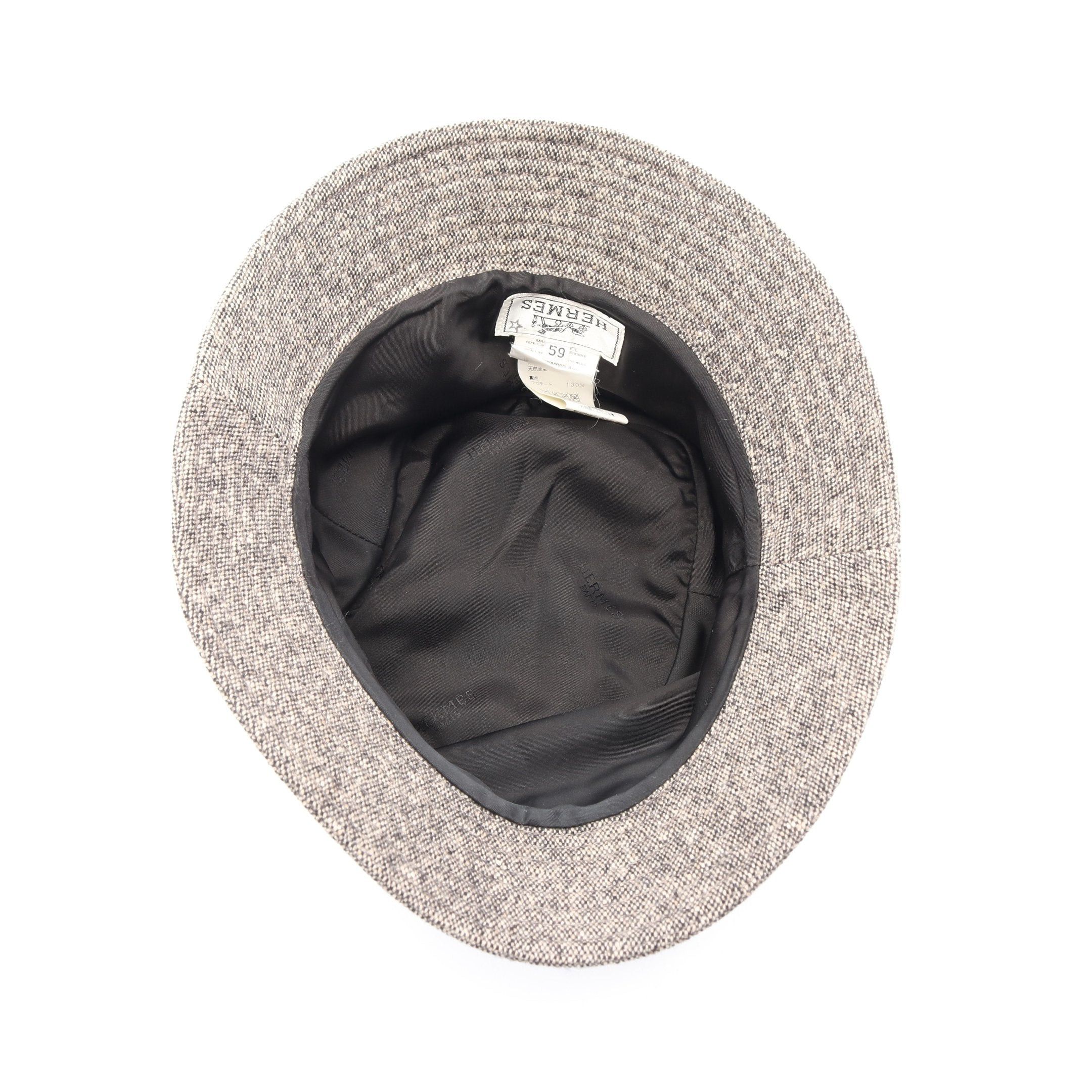Hermes Hermes Bucket Hat Side Zip Cashmere Wool Angola Fiber Gray Size ONE SIZE - 3 Thumbnail