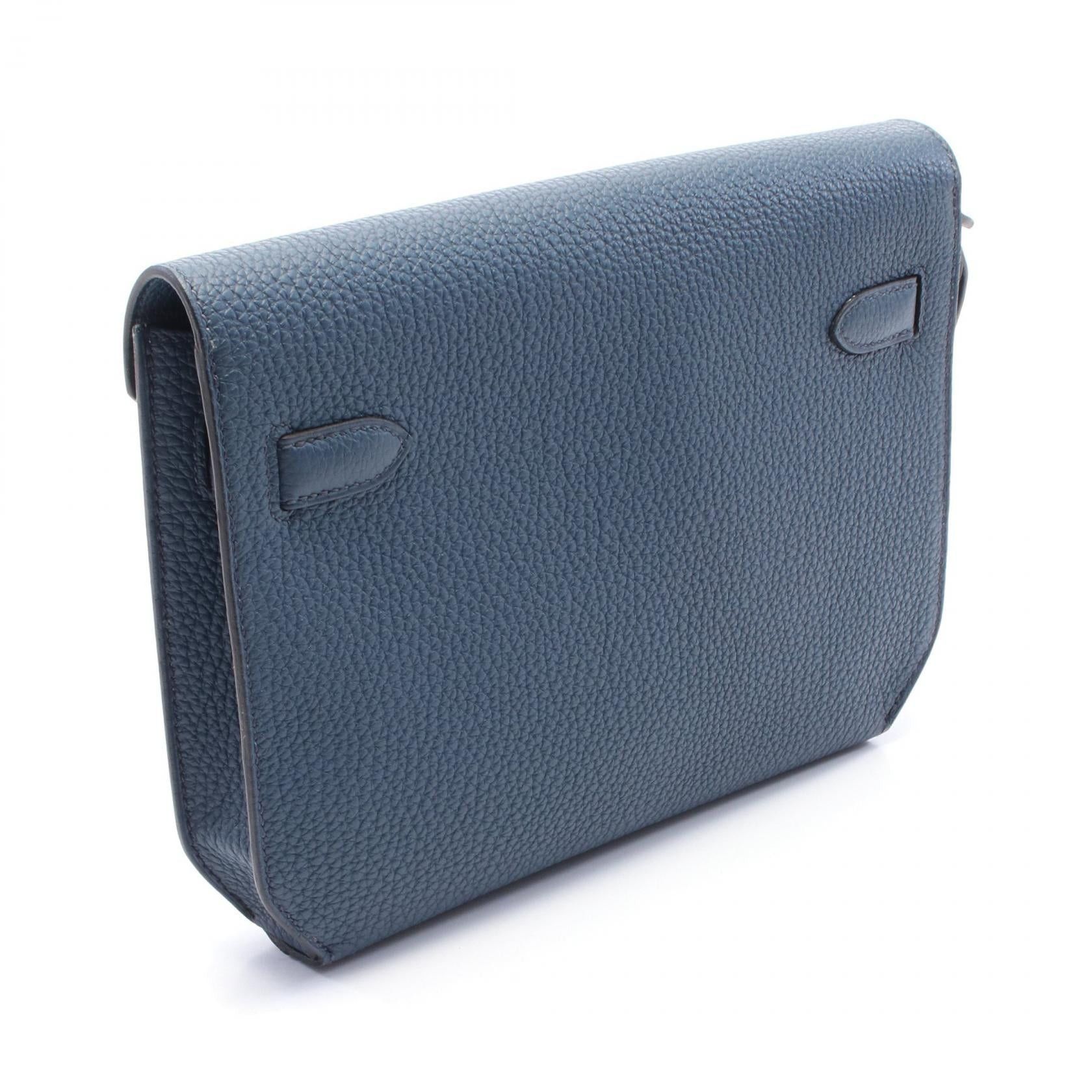 Hermes Hermes Kelly Depeche 25 Veil Bosphore Clutch Bag Clemence Leather Blue Green Silver Hardware Z Stamp Size ONE SIZE - 2 Thumbnail