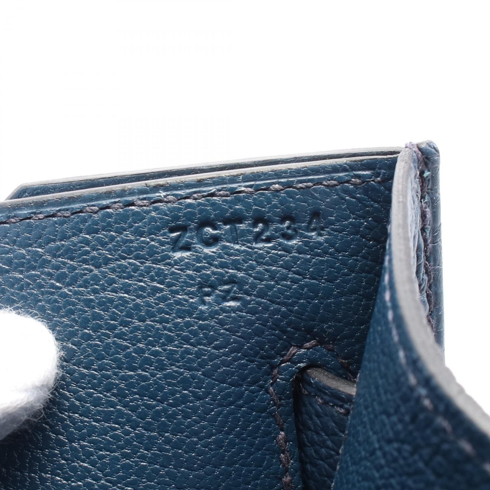 Hermes Hermes Kelly Depeche 25 Veil Bosphore Clutch Bag Clemence Leather Blue Green Silver Hardware Z Stamp Size ONE SIZE - 5 Thumbnail