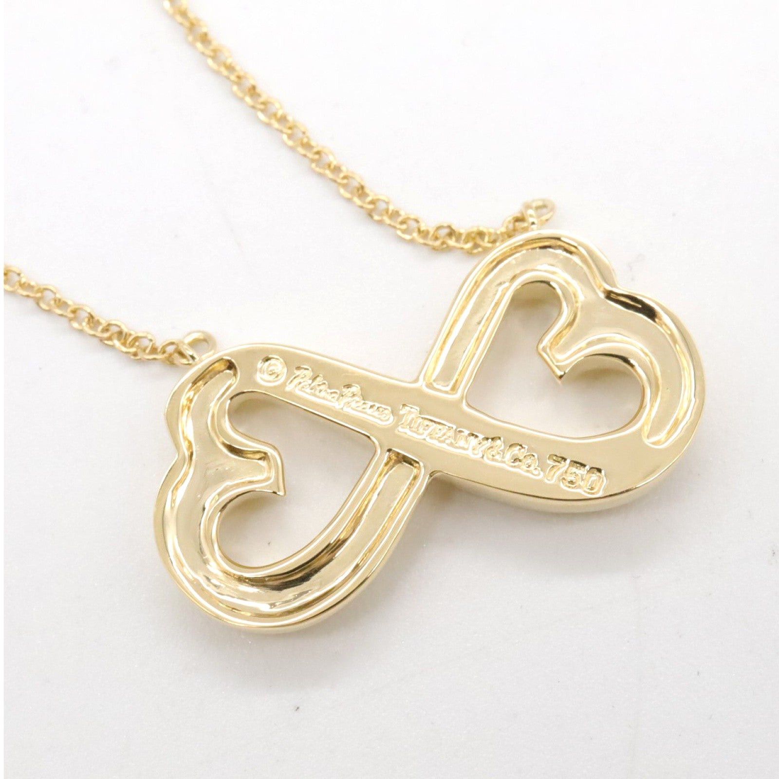 Tiffany & Co. Tiffany Co Double Loving Heart Necklace K18 (Yellow Gold) Gold Size ONE SIZE - 5 Thumbnail