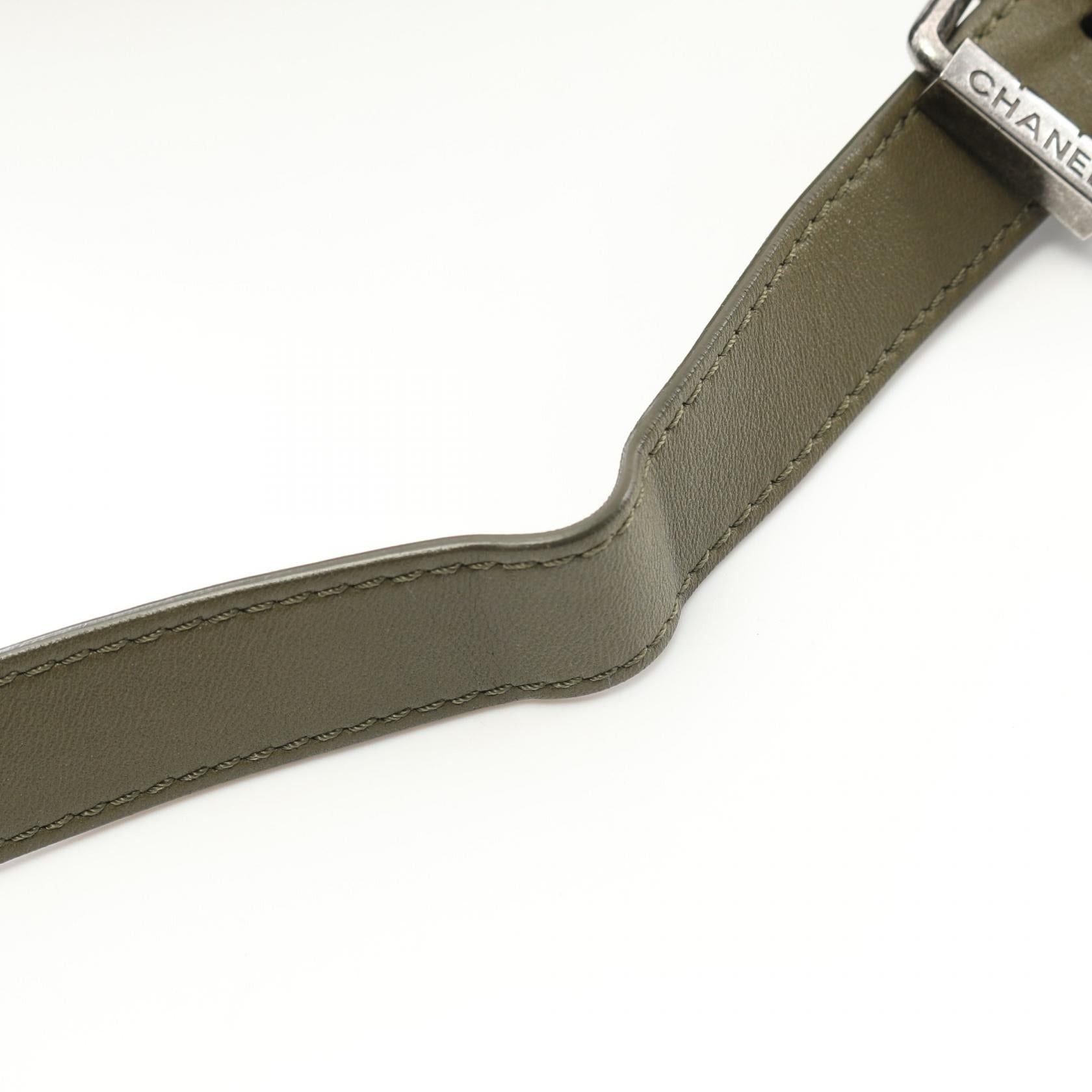 Chanel Chanel Matelasse Waist Bag Body Canvas Leather Khaki Green Antique Silver Hardware Processing 2017 Cruise Collection Size ONE SIZE - 7 Thumbnail