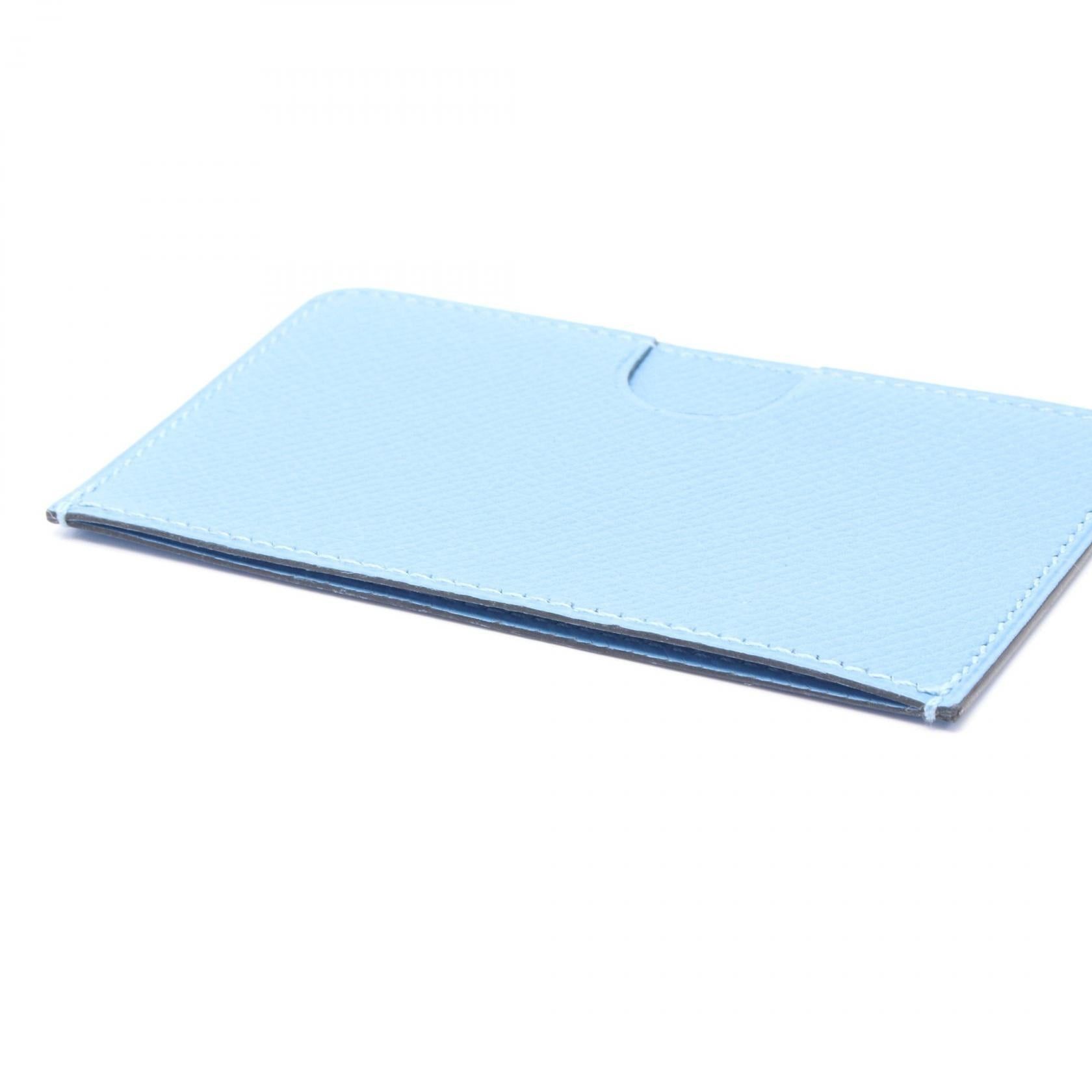 Hermes Hermes Porquerolles Celeste Card Case Veau Epsom Blue X Stamp Size ONE SIZE - 3 Thumbnail