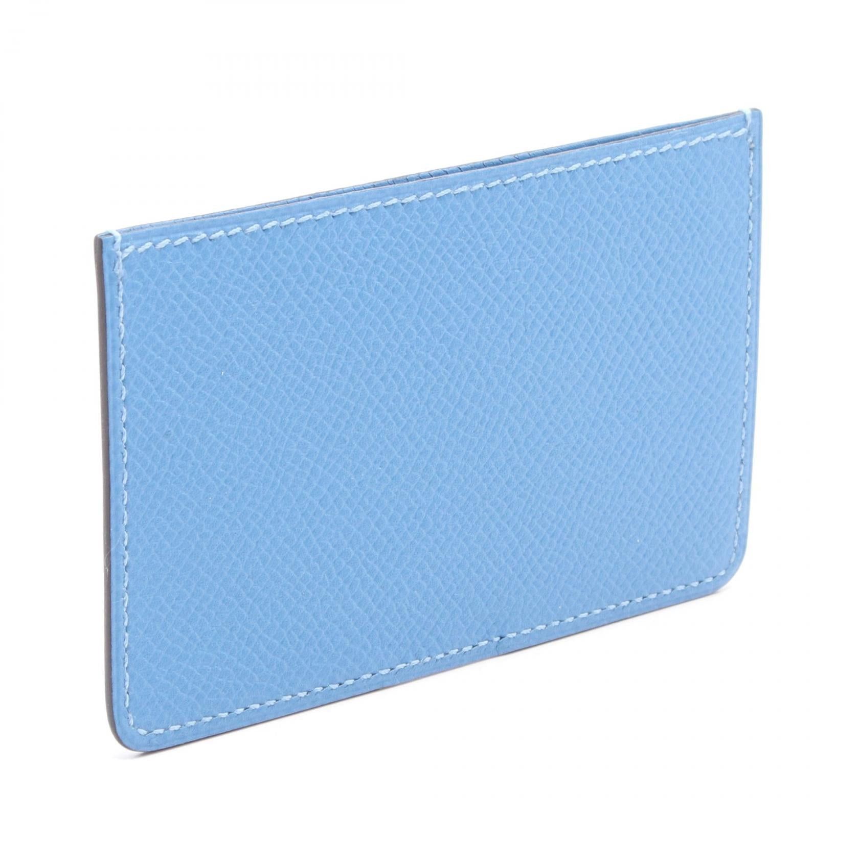 Hermes Hermes Porquerolles Celeste Card Case Veau Epsom Blue X Stamp Size ONE SIZE - 2 Thumbnail
