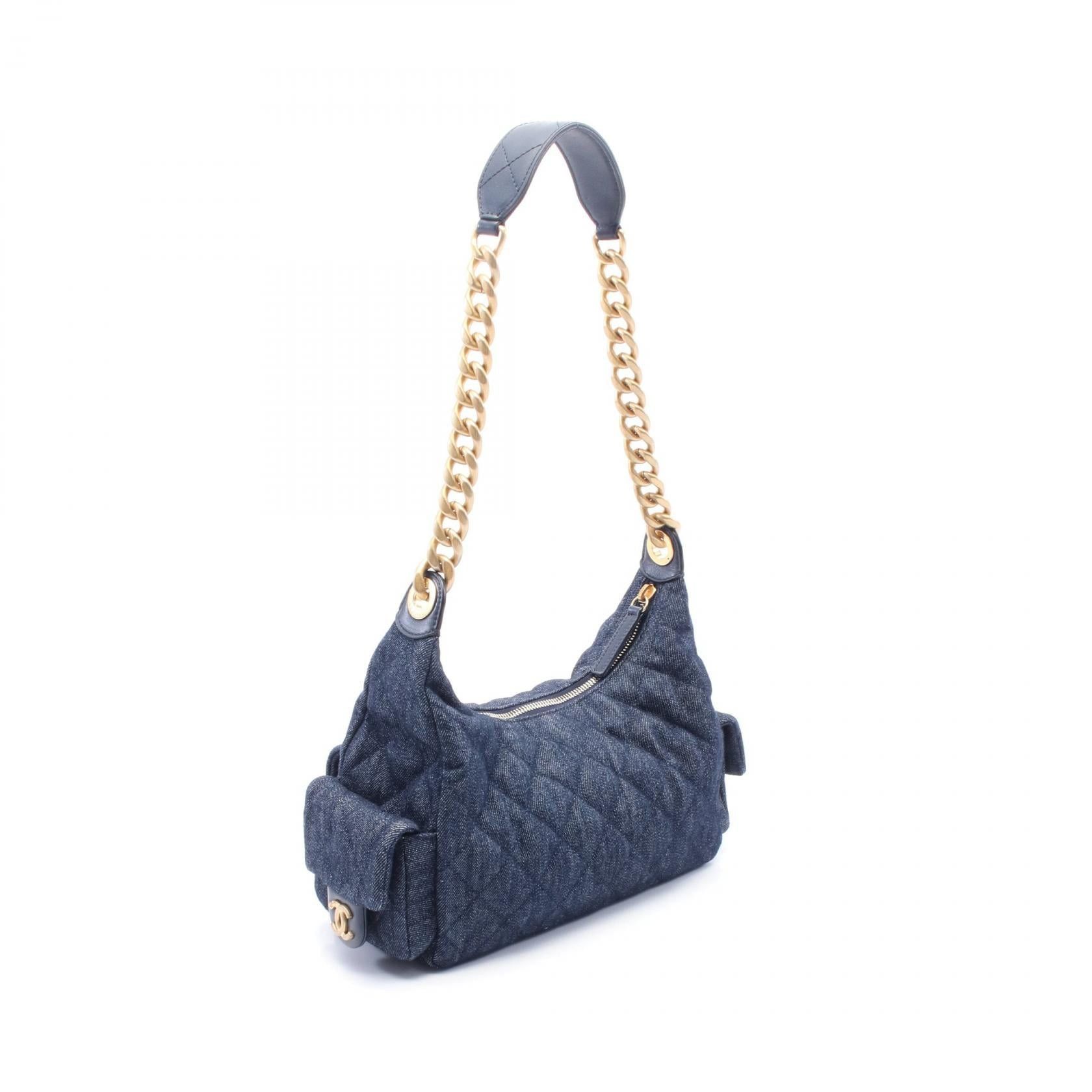 Chanel Chanel Matelasse Large Hobo Bag Chain Shoulder Denim Indigo Blue Gold Hardware Size ONE SIZE - 2 Thumbnail