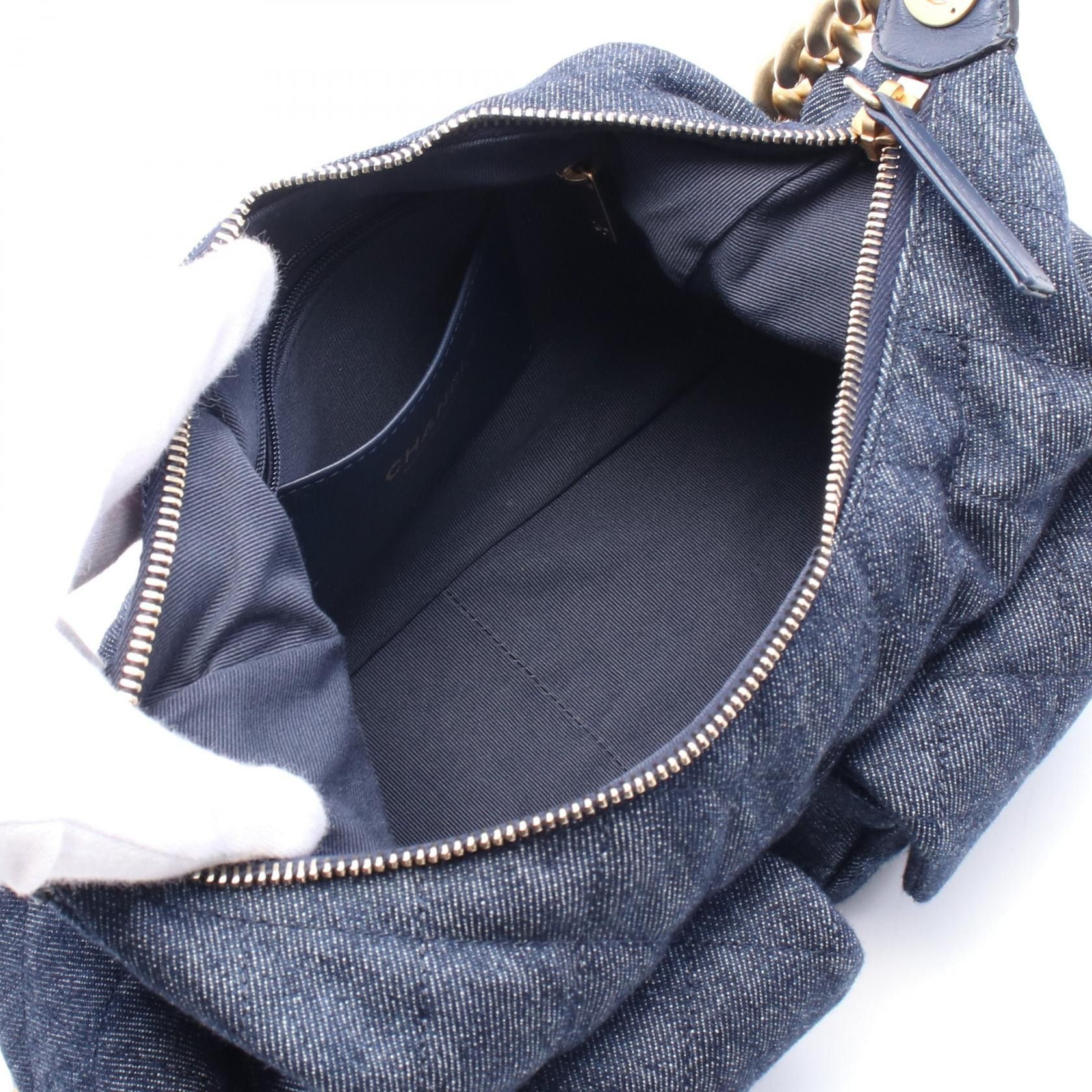 Chanel Chanel Matelasse Large Hobo Bag Chain Shoulder Denim Indigo Blue Gold Hardware Size ONE SIZE - 3 Thumbnail