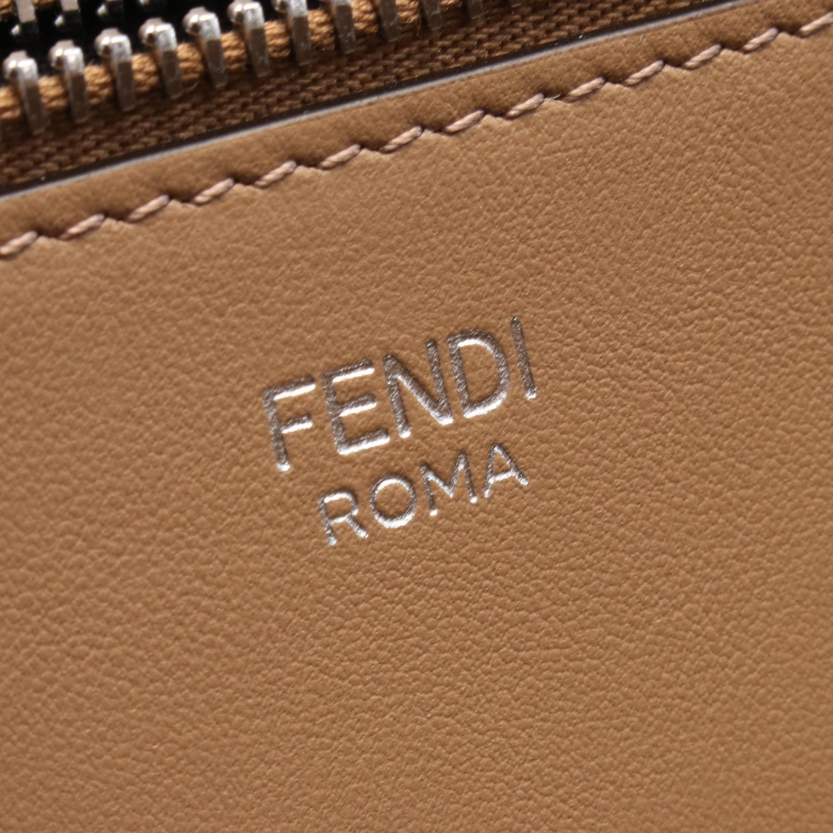 Fendi Fendi Large Roll Shoulder Bag Tote Jacquard Velvet Brown Size ONE SIZE - 4 Thumbnail