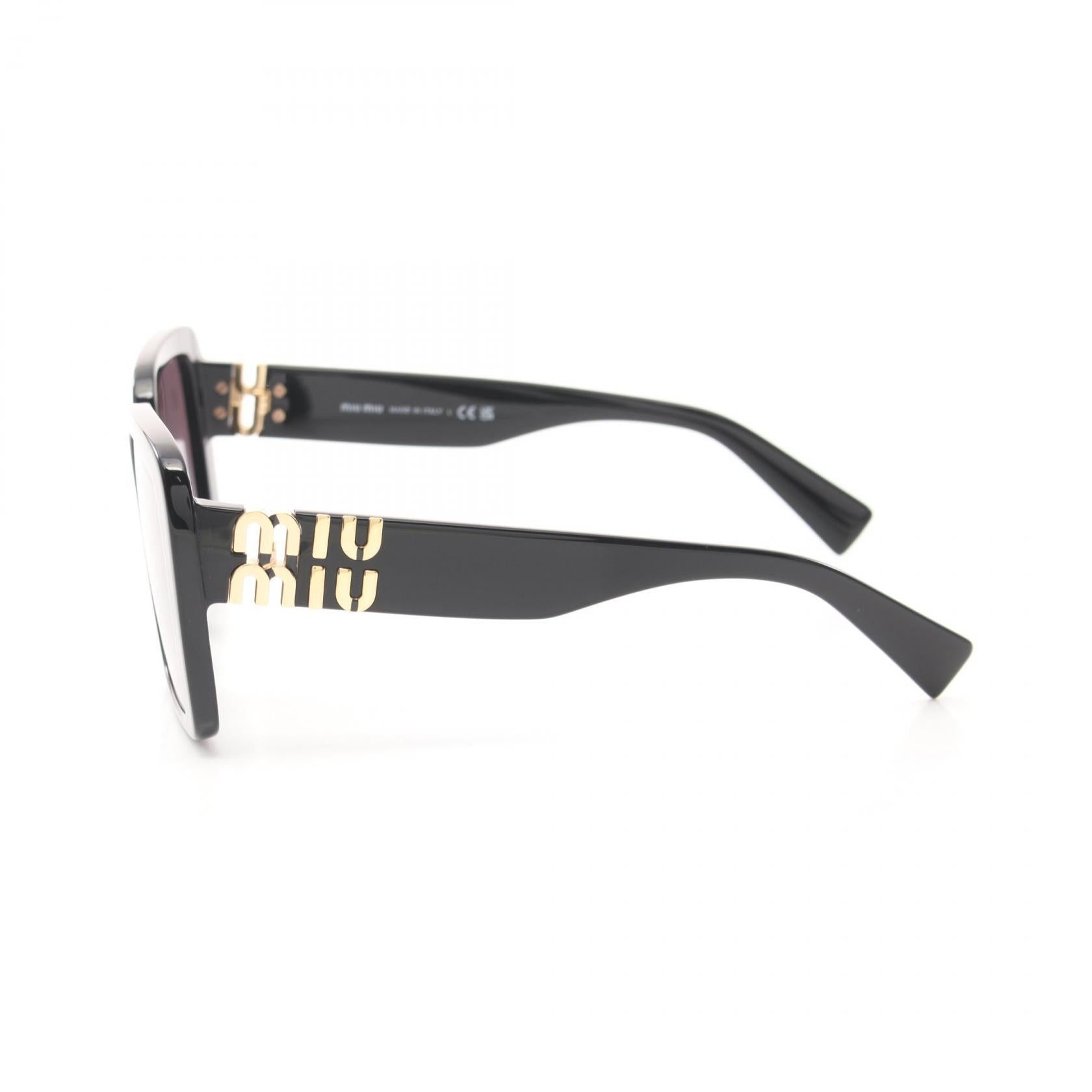 Miu Miu Miu Miu Mew Glimpse Sunglasses Logo Gp Black Gold Gradient Lens Size ONE SIZE - 3 Thumbnail