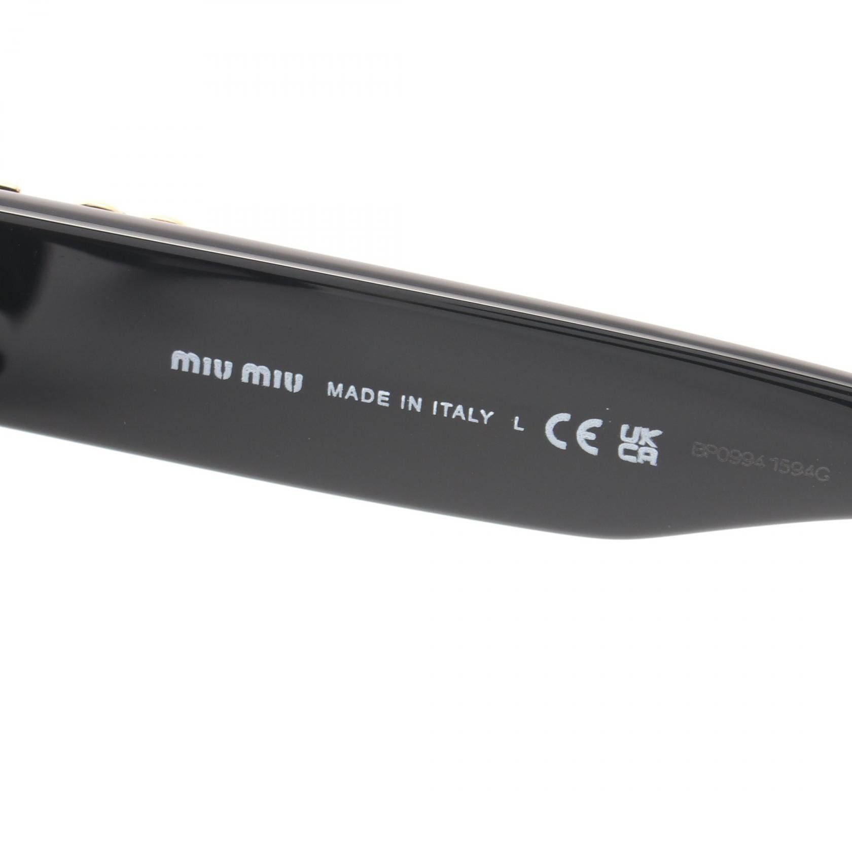 Miu Miu Miu Miu Mew Glimpse Sunglasses Logo Gp Black Gold Gradient Lens Size ONE SIZE - 4 Thumbnail