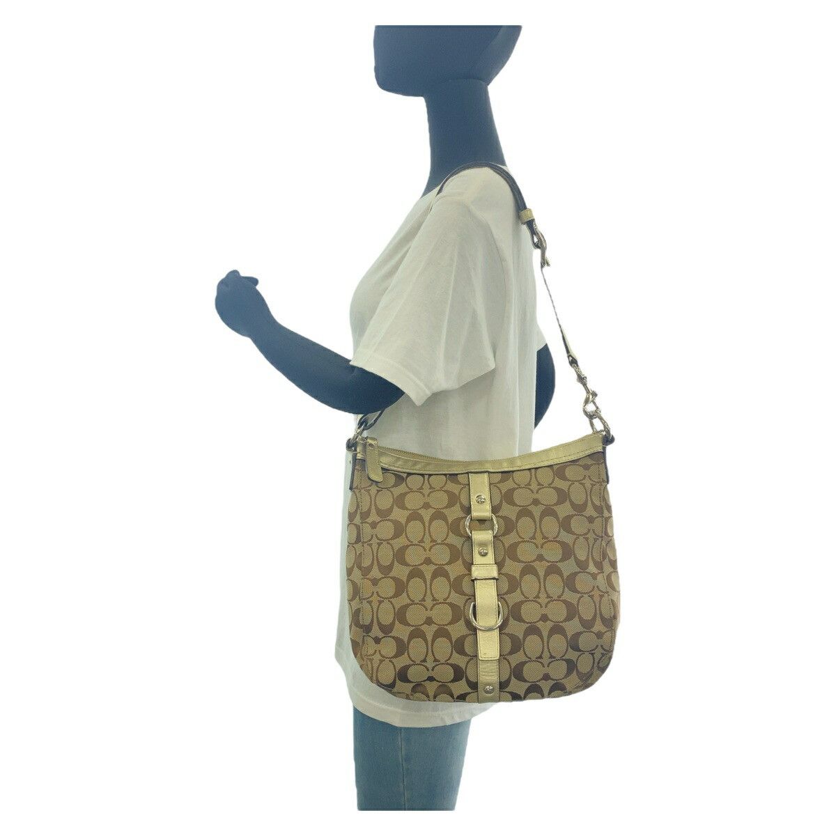 Coach Coach Coach Signature Canvas/Leather Shoulder Bag 408356 Canvas Shoulder Bag DUTY FREE for USA Size ONE SIZE - 7 Thumbnail
