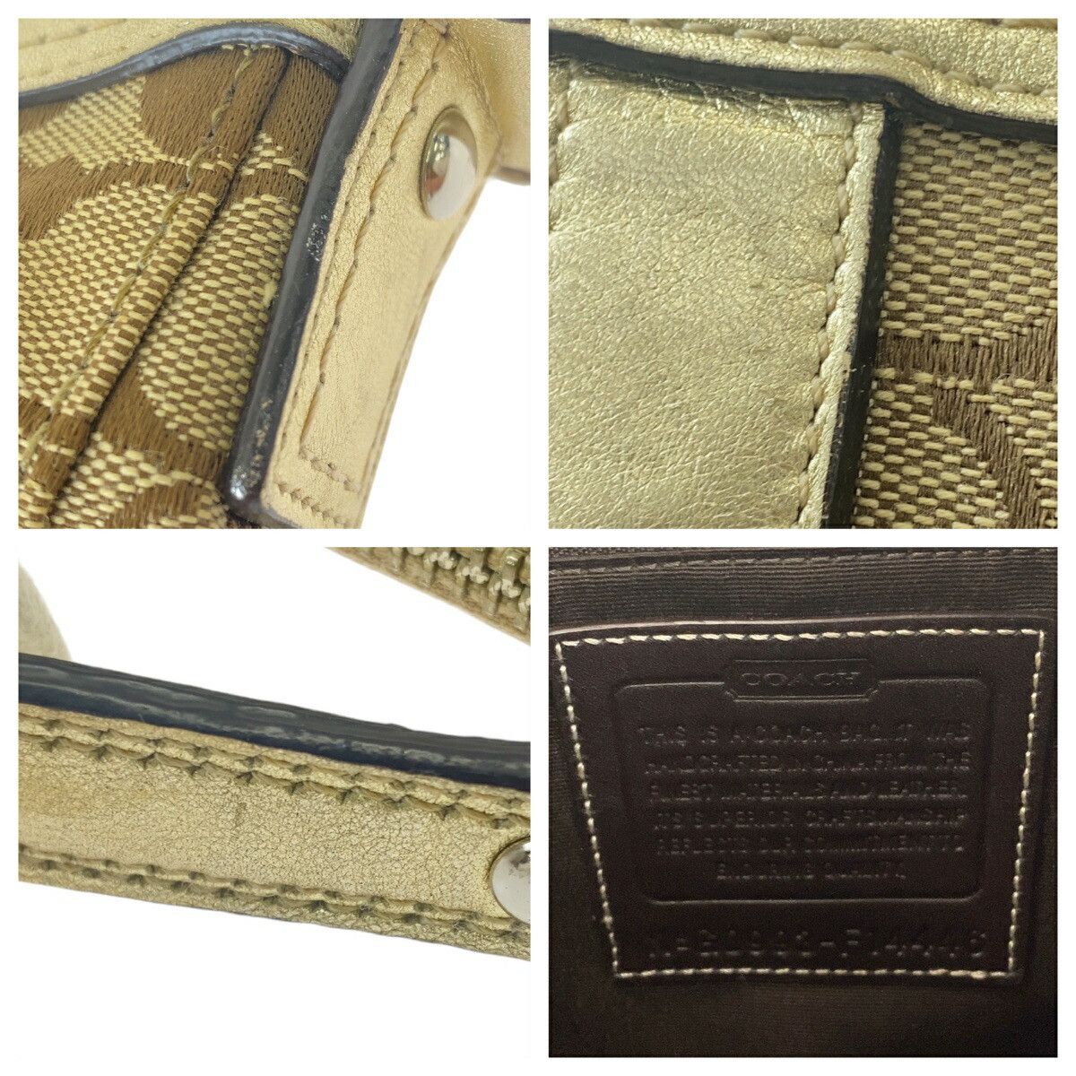 Coach Coach Coach Signature Canvas/Leather Shoulder Bag 408356 Canvas Shoulder Bag DUTY FREE for USA Size ONE SIZE - 4 Thumbnail
