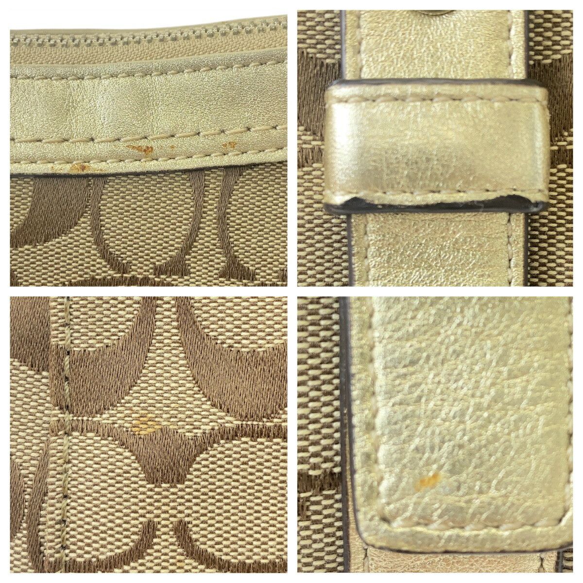 Coach Coach Coach Signature Canvas/Leather Shoulder Bag 408356 Canvas Shoulder Bag DUTY FREE for USA Size ONE SIZE - 5 Thumbnail