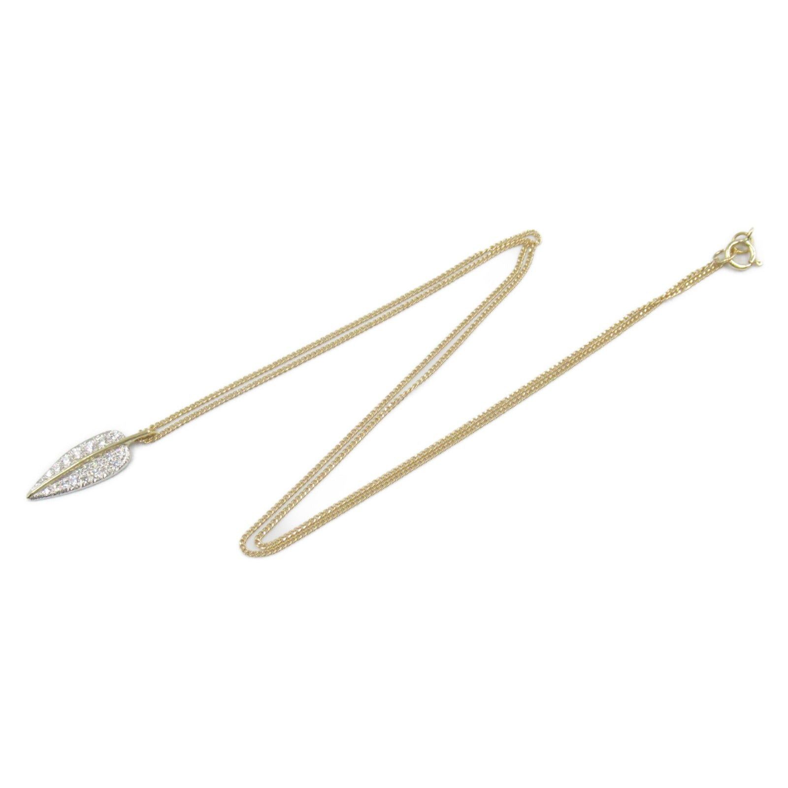 Tiffany & Co. Tiffany Co Leaf Necklace Diamond K18 (Yellow Gold) Pt900 Platinum Clear Size ONE SIZE - 3 Thumbnail