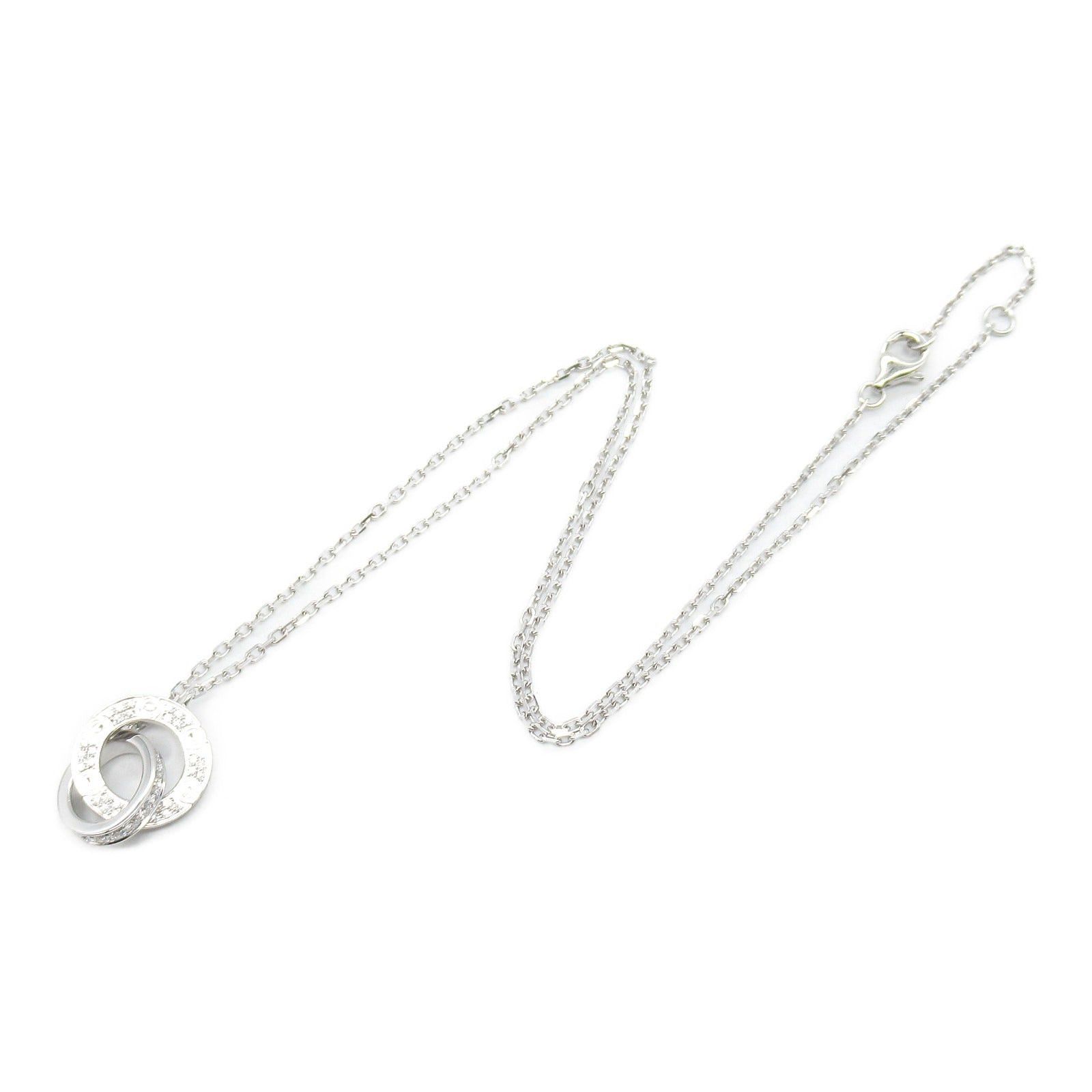Cartier Cartier Love Circle Necklace Pave Diamond K18Wg (White Gold) Clear Size ONE SIZE - 3 Thumbnail